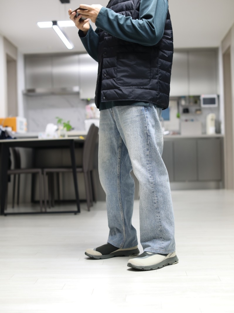 Salomon RX Snug Moss Gray 착용 스타일
