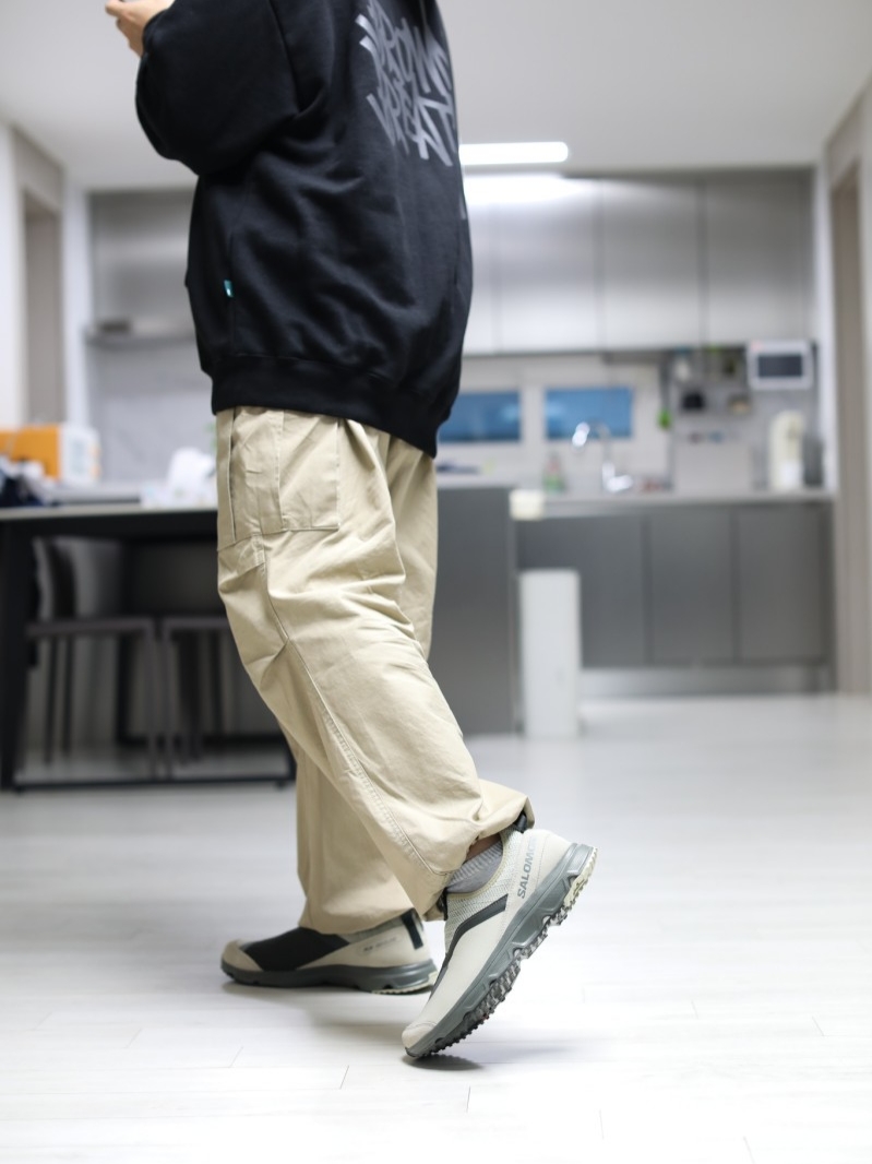 Salomon RX Snug Moss Gray 착용 스타일