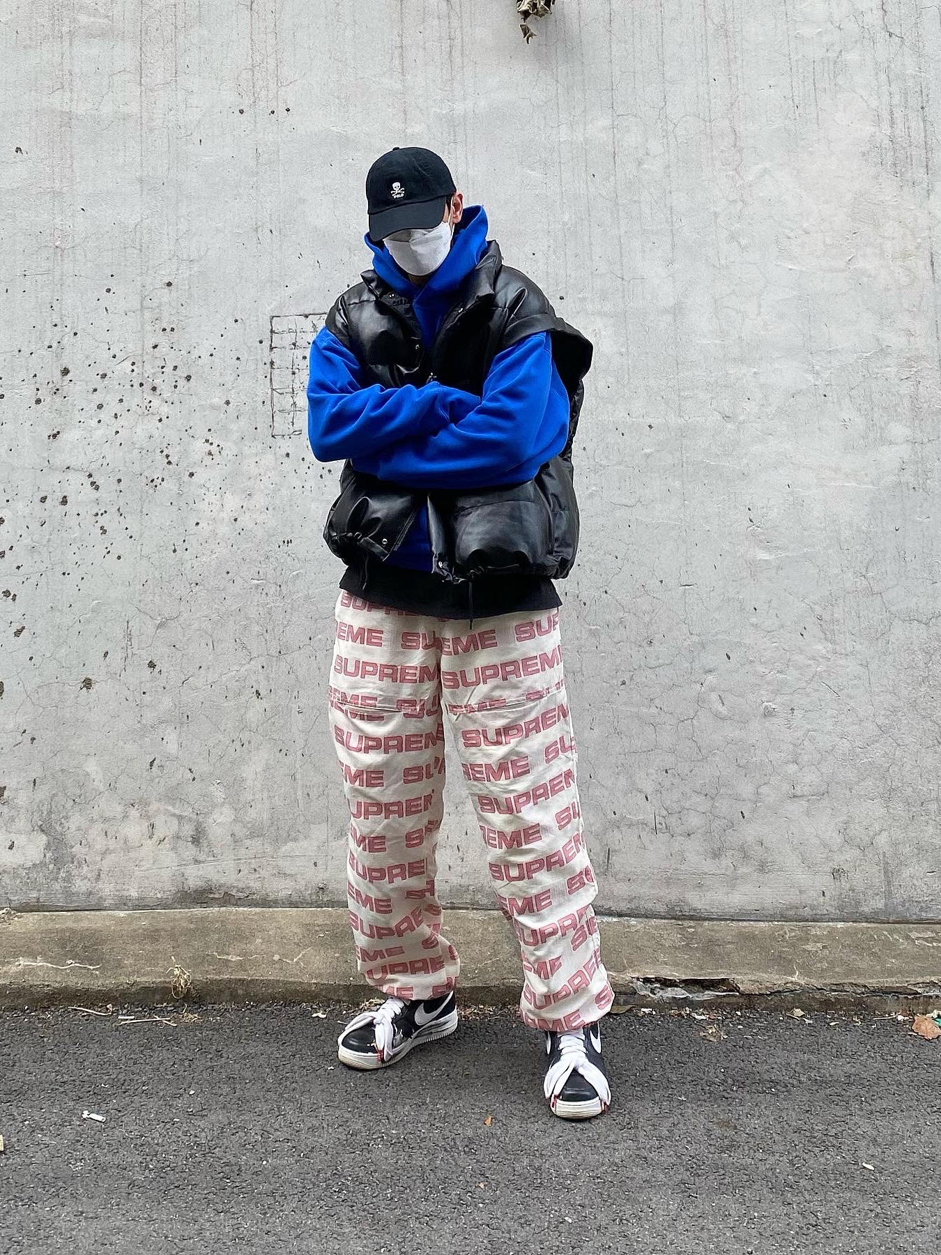 Nike x Peaceminusone Air Force 1 Low Para-Noise, Yeezy Gap Hoodie Blue 착용 스타일 - 4