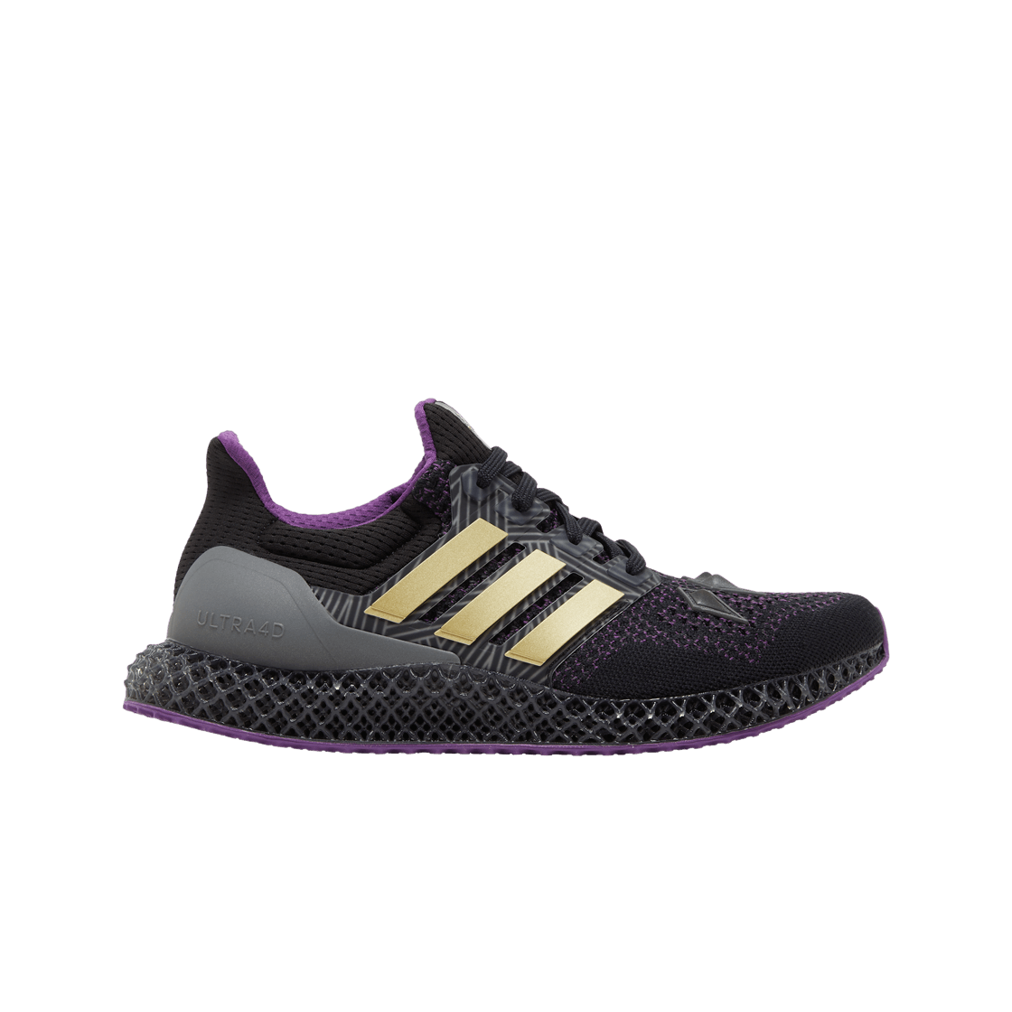 Adidas x Marvel Black Panther Ultra 4D Core Black Gold Metallic 상세 이미지 1