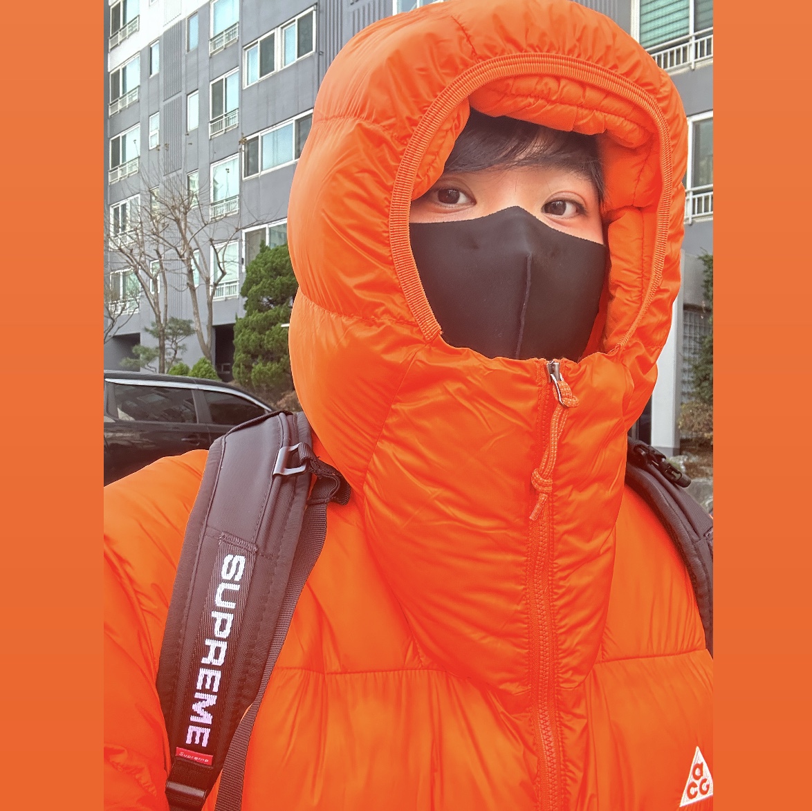 Nike ACG Therma-Fit ADV Lunar Lake Puffer Jacket Safety Orange - Asia, Supreme Backpack Black - 22FW 착용 스타일
