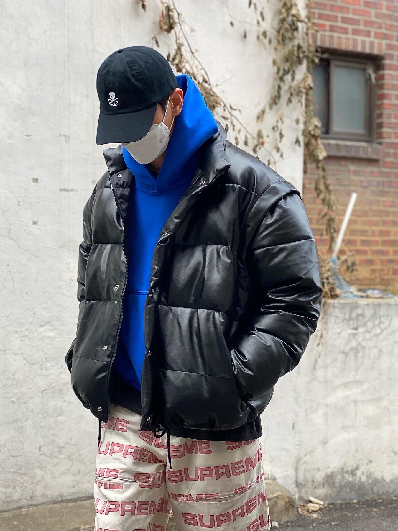 Nike x Peaceminusone Air Force 1 Low Para-Noise, Yeezy Gap Hoodie Blue 착용 스타일 - 3