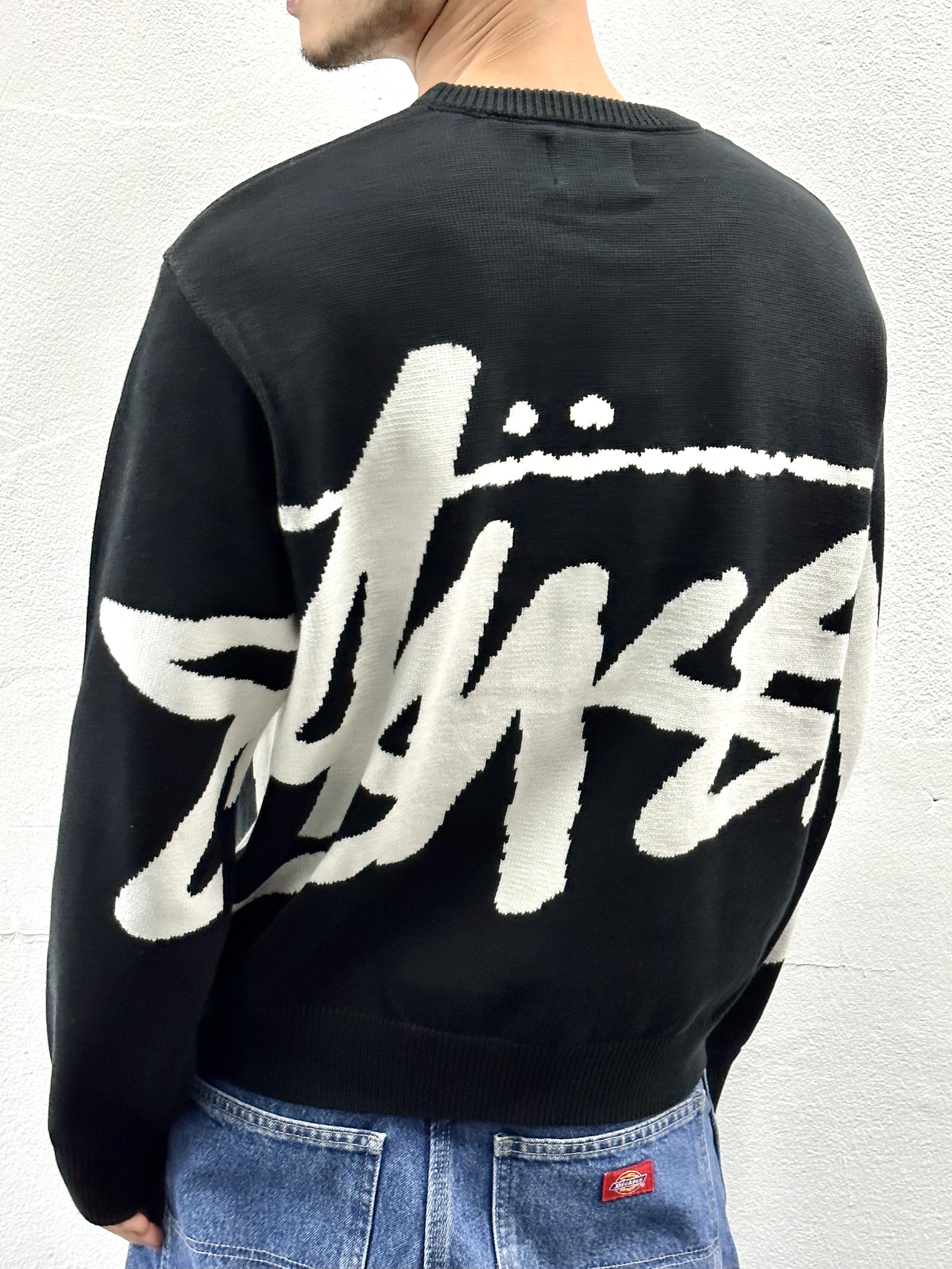 Stussy Stock Sweater Black 착용 스타일