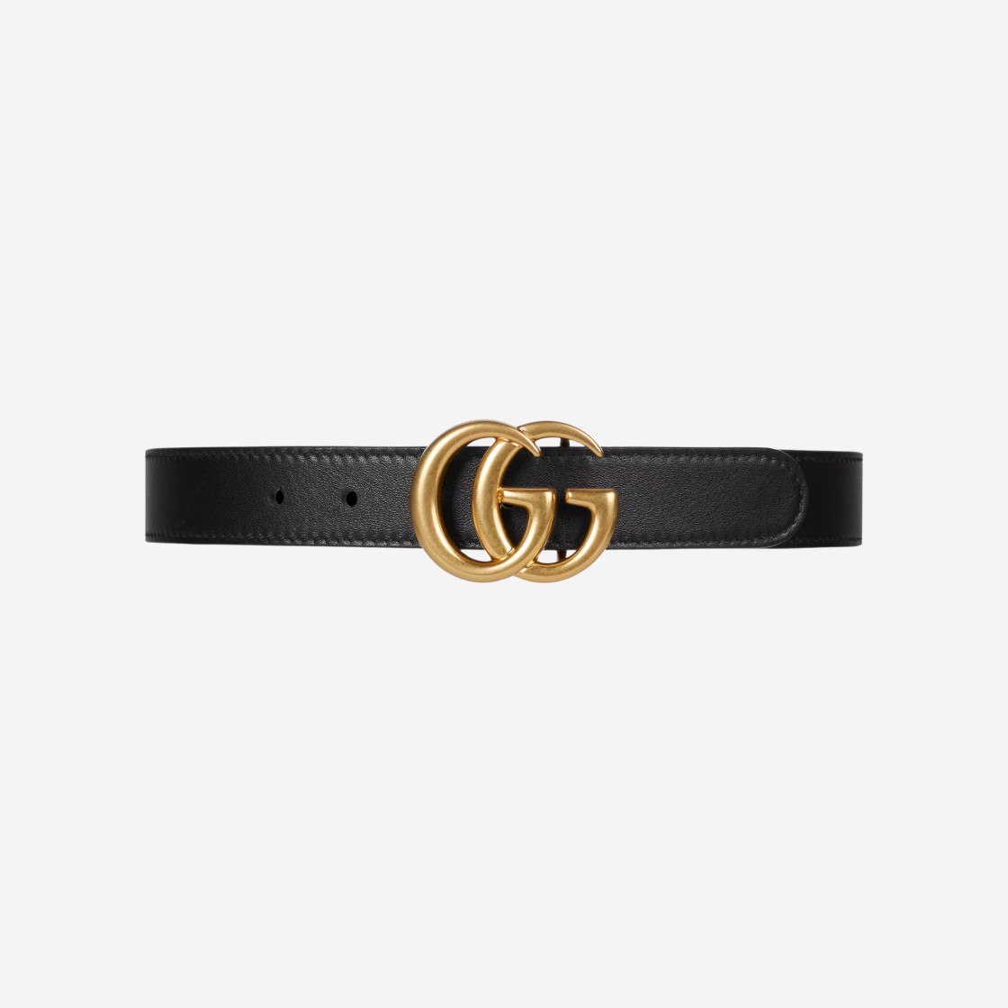 (Kids) Gucci Double G Leather Belt Black 상세 이미지 1