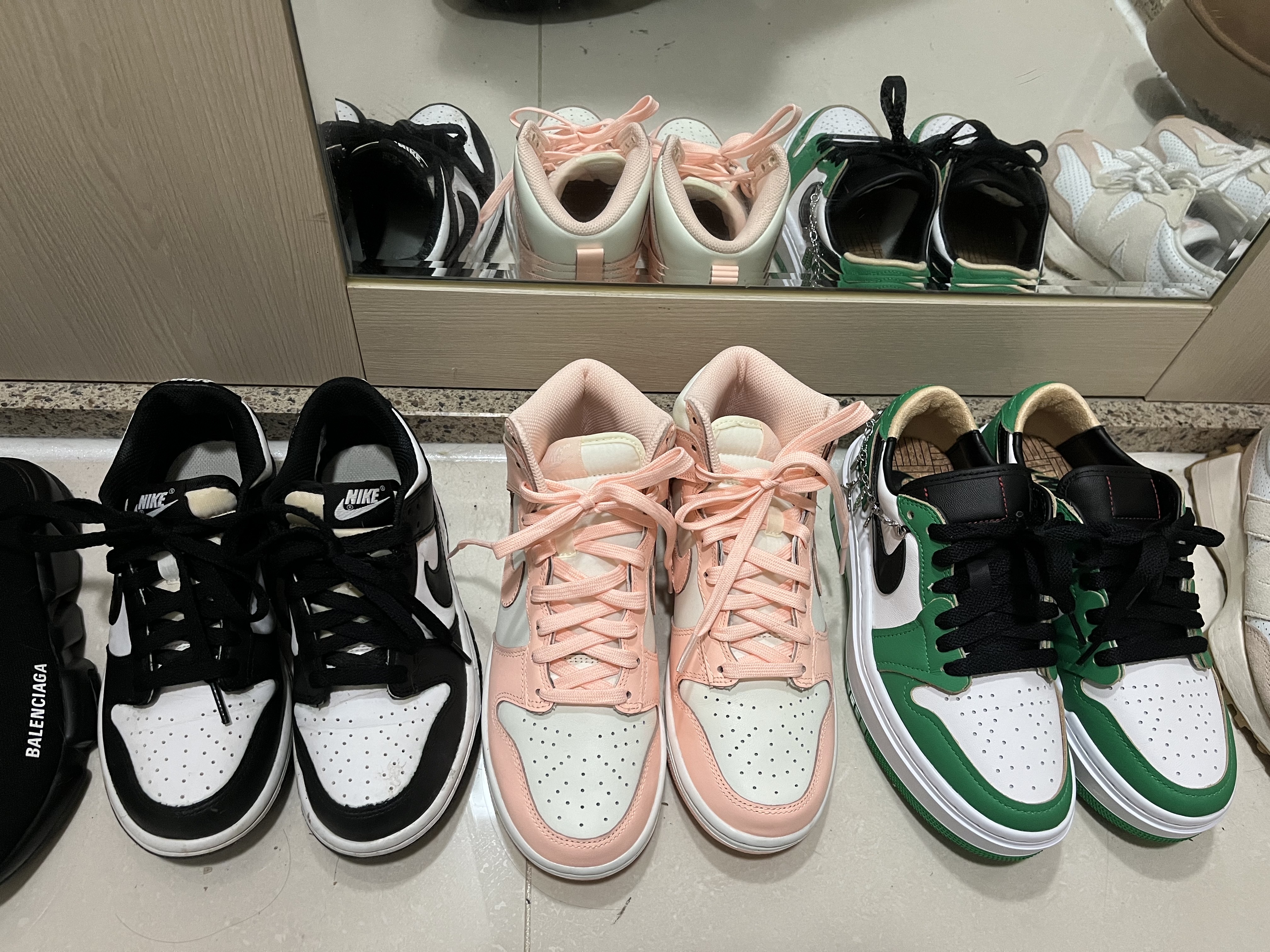 (W) Jordan 1 Elevate Low SE Lucky Green 착용 스타일 - 2