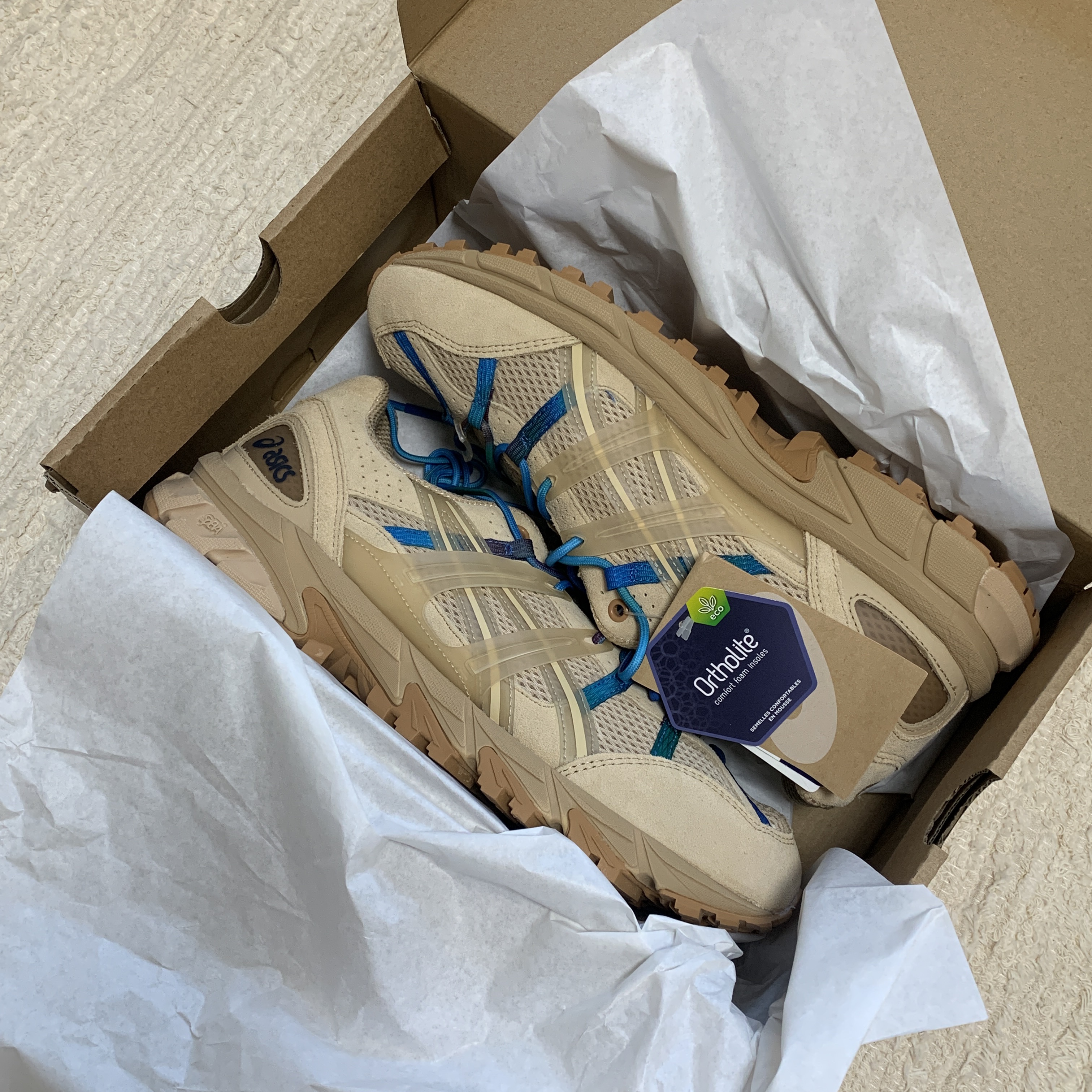 Asics x A.P.C. Gel-Sonoma 15-50 Beige 착용 스타일