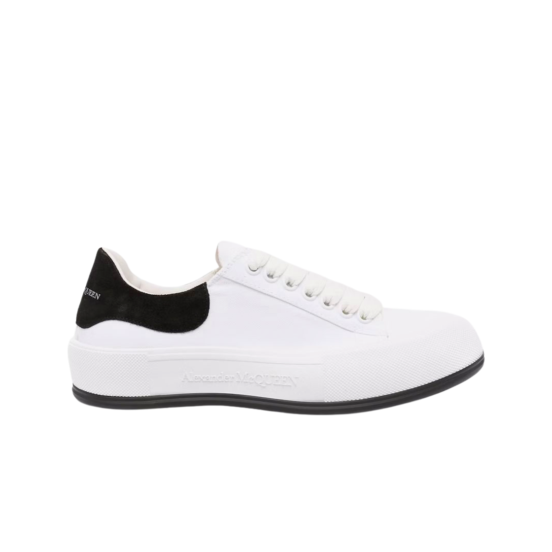 알렉산더 맥퀸 데크 레이스업 플림솔 화이트 블랙(Alexander McQueen Deck Lace-Up Plimsoll White Black)