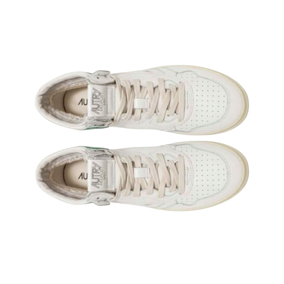 오트리 메달리스트 미드 고트스킨 스니커즈 화이트 그린(Autry Medalist Mid Goatskin Sneakers White Green) - 2