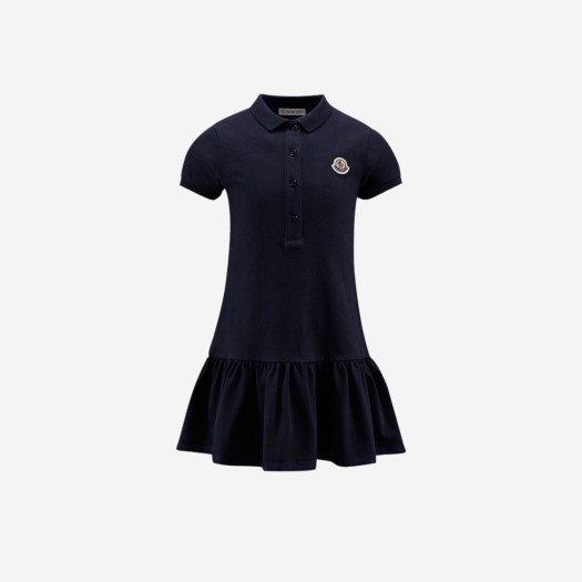 (키즈) 몽클레르 폴로 셔츠 드레스 네이비 블루 - 22SS