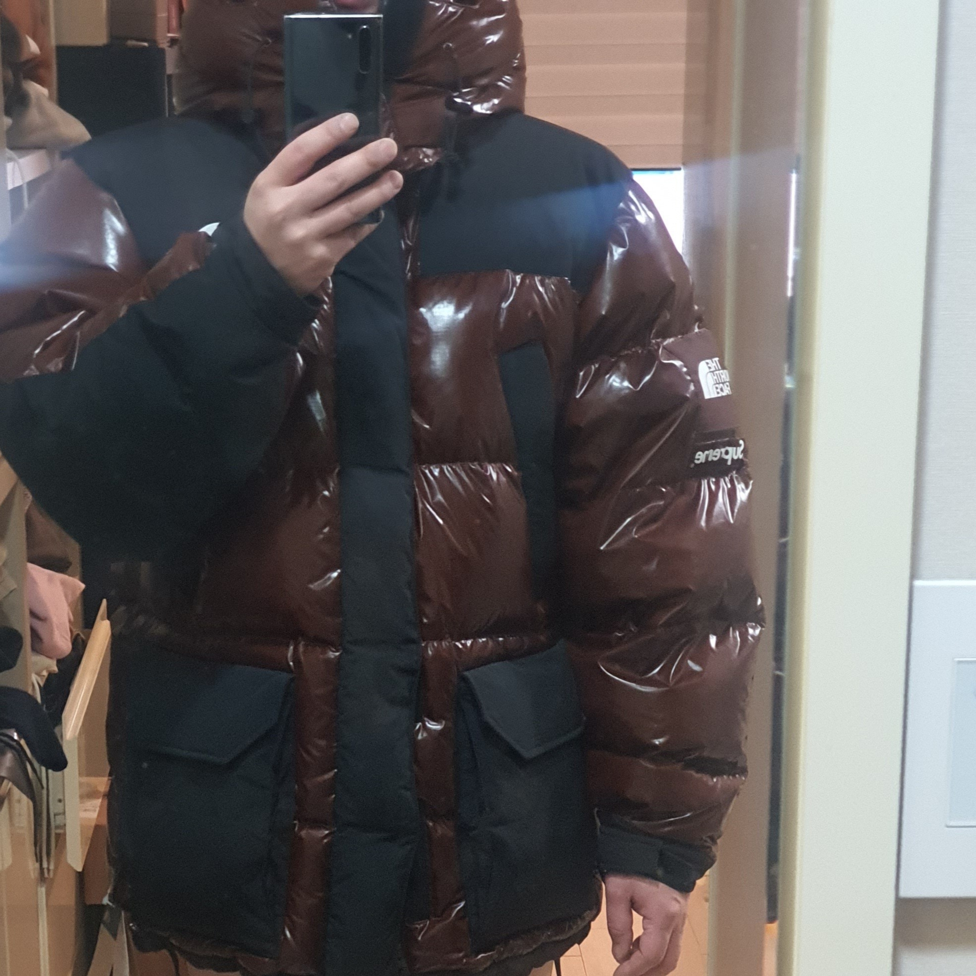 Supreme x The North Face 700-Fill Down Parka Brown - 22FW 착용 스타일