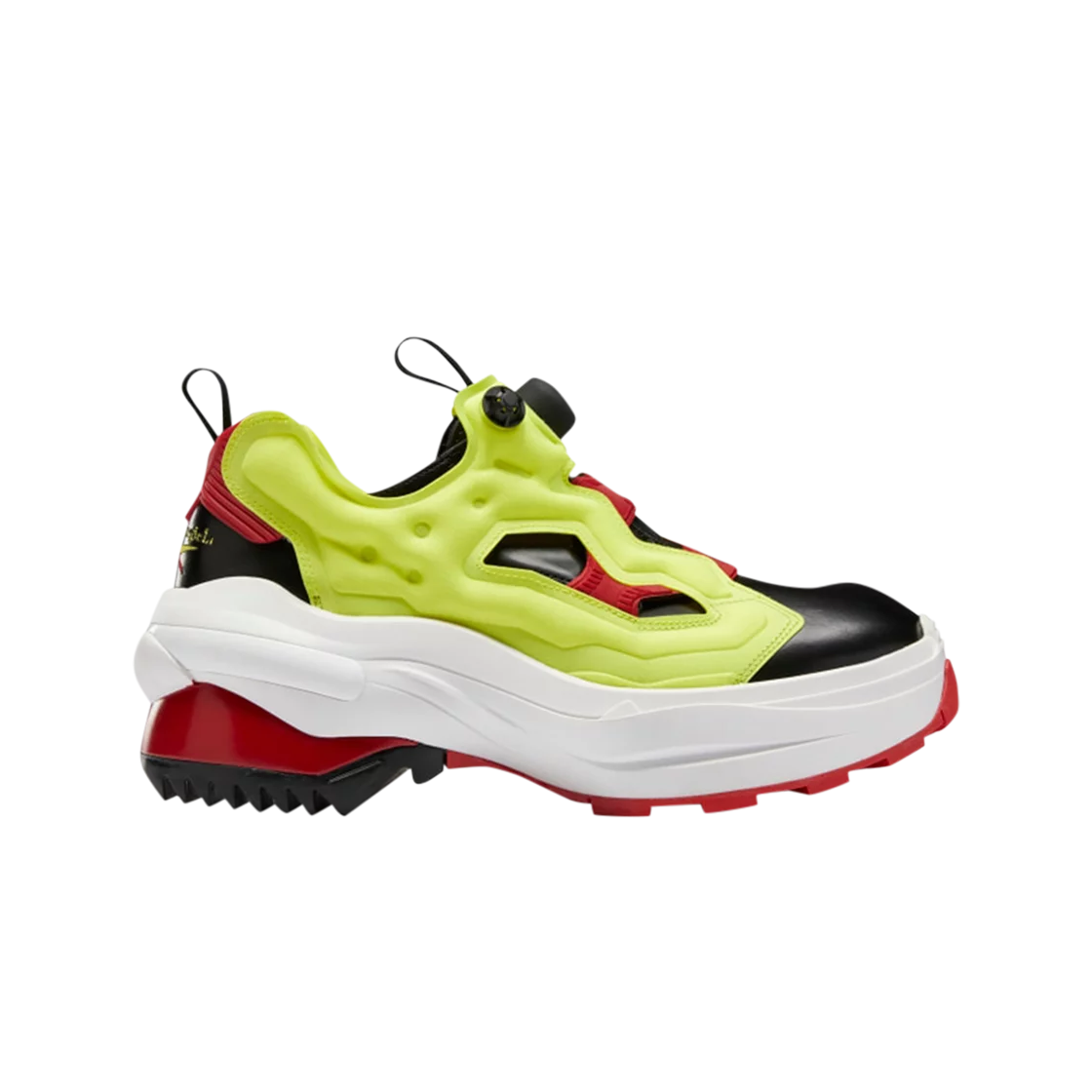 리복 x 메종 마르지엘라 타비 인스타펌프 퓨리 옥스포드 슈즈 블랙 벡터 레드