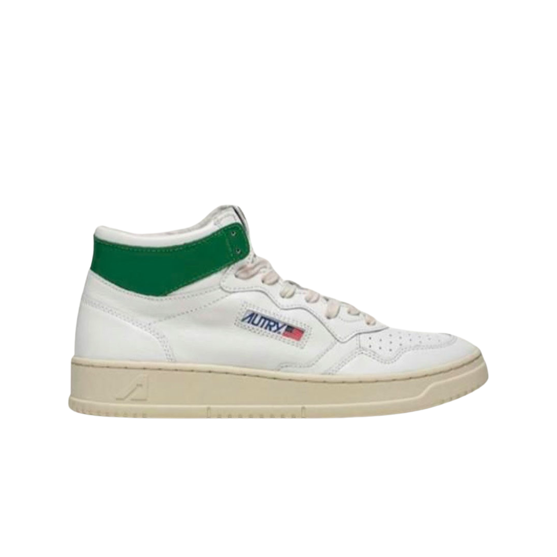 오트리 메달리스트 미드 고트스킨 스니커즈 화이트 그린(Autry Medalist Mid Goatskin Sneakers White Green) - 1