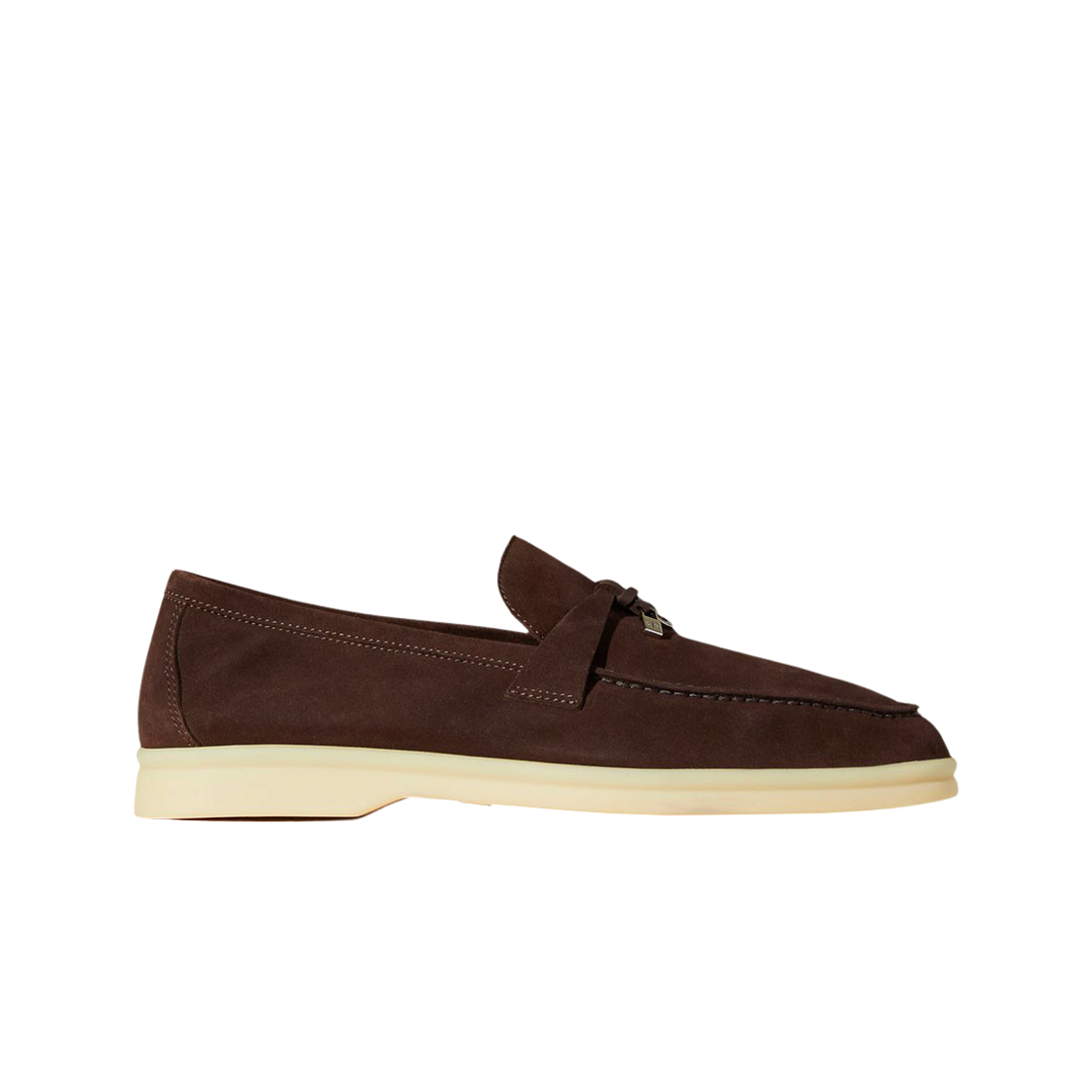 (W) Loro Piana Summer Charms Walk Suede Calfskin Chocolate 상세 이미지 1