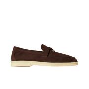 (W) Loro Piana Summer Charms Walk Suede Calfskin Chocolate