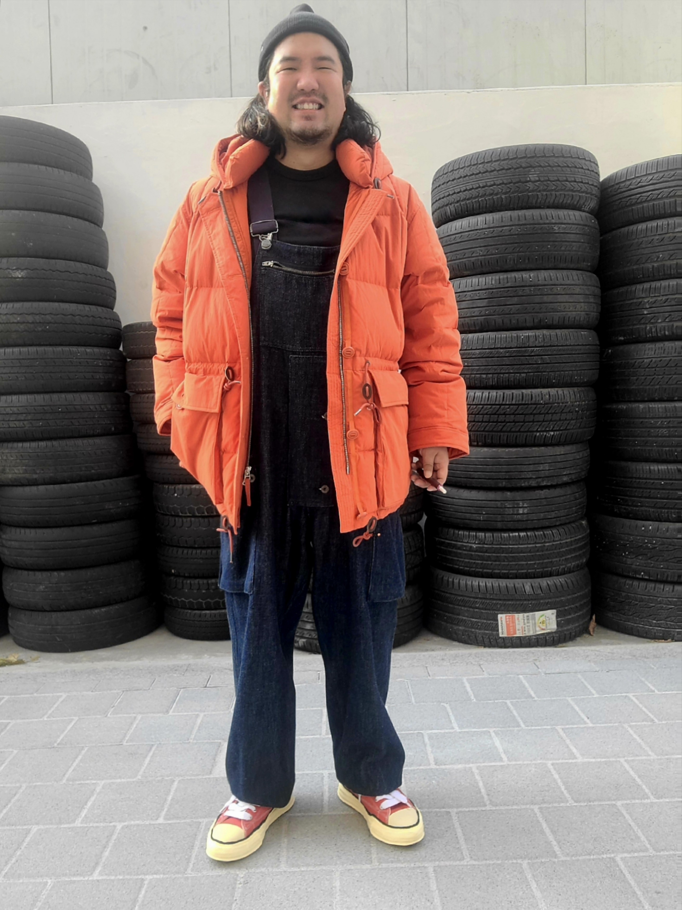 Maison Mihara Yasuhiro Peterson VL OG Sole Canvas Low-top Sneakers Orange, Nike x Stussy NRG Cuffed Beanie Black 착용 스타일 - 1