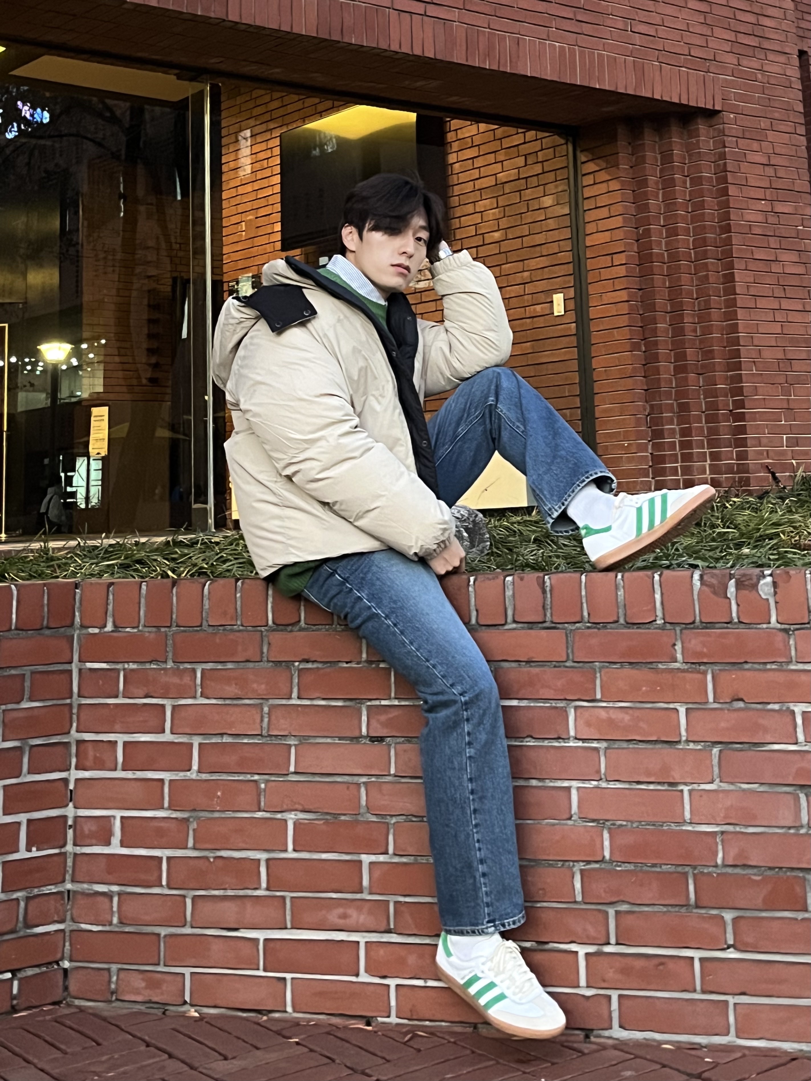 Adidas x Sporty & Rich Samba OG Cloud White Green 착용 스타일 - 1