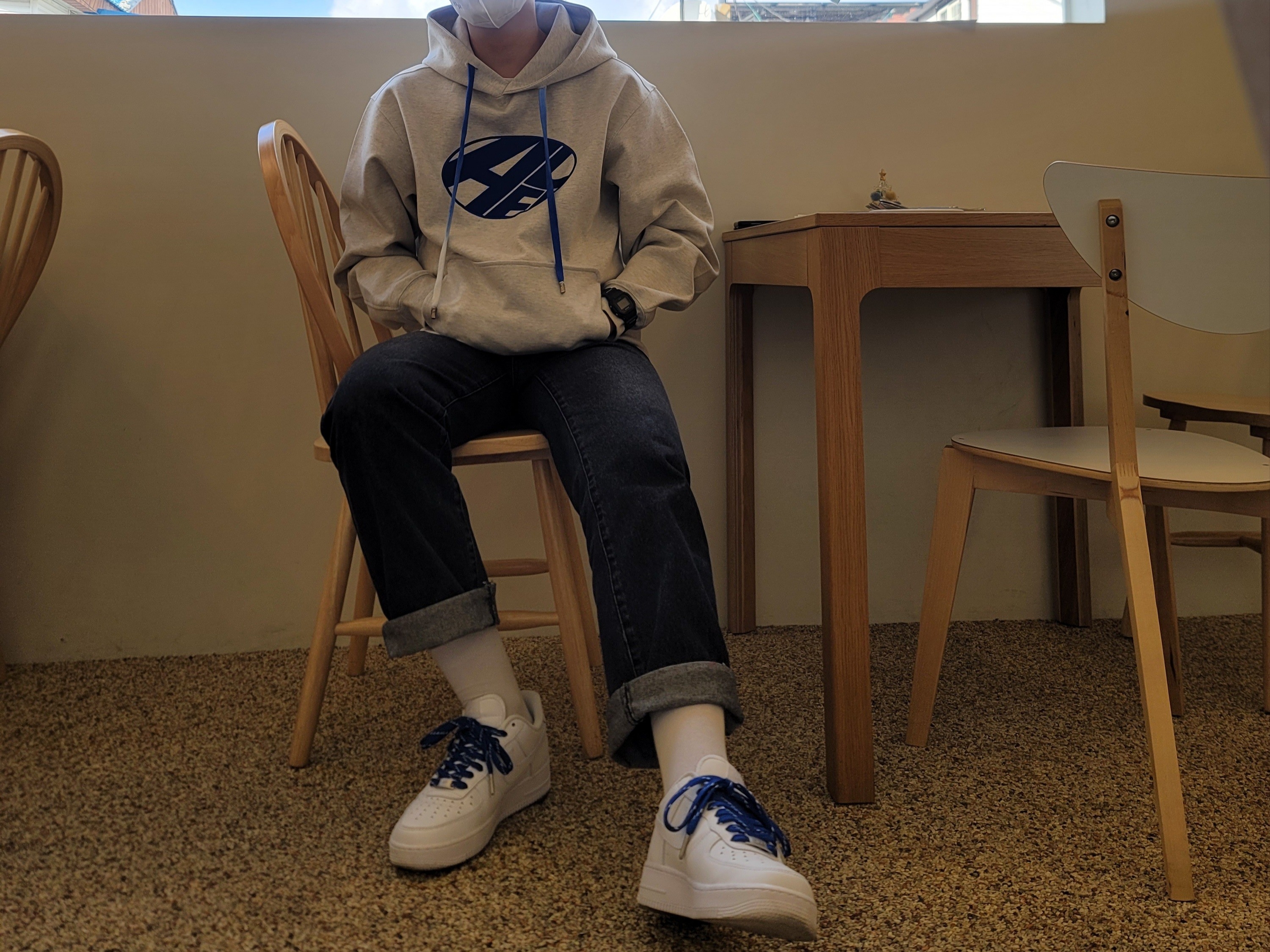 Ader Error Distort Logo Hoodie Oatmeal, Casio G-Shock x Ader Error DW-5600ADER-1 착용 스타일