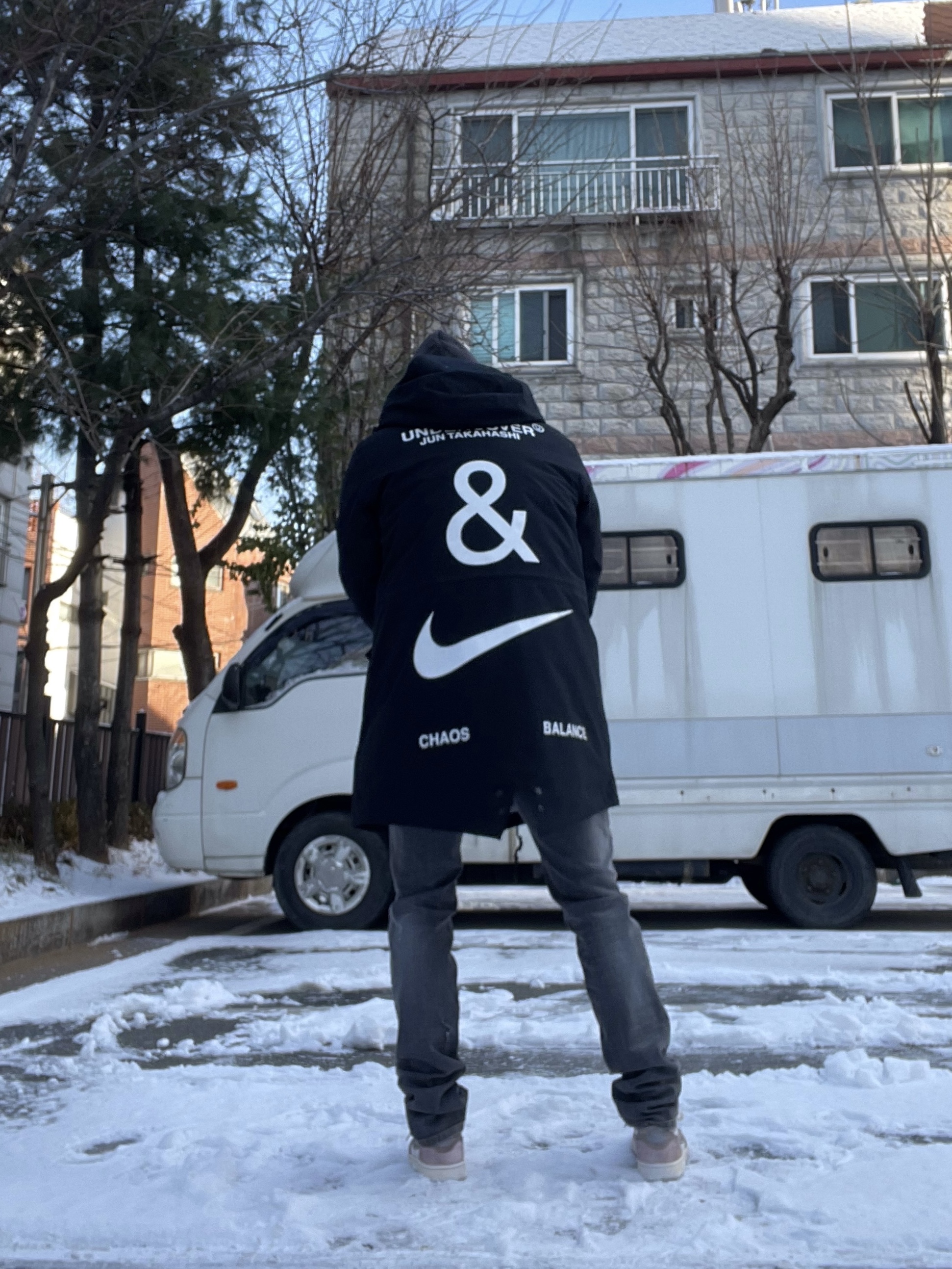 Essentials 1977 Hoodie Iron - 22SS, Nike x Undercover Fishtail Parka Black - US/EU 착용 스타일 - 5
