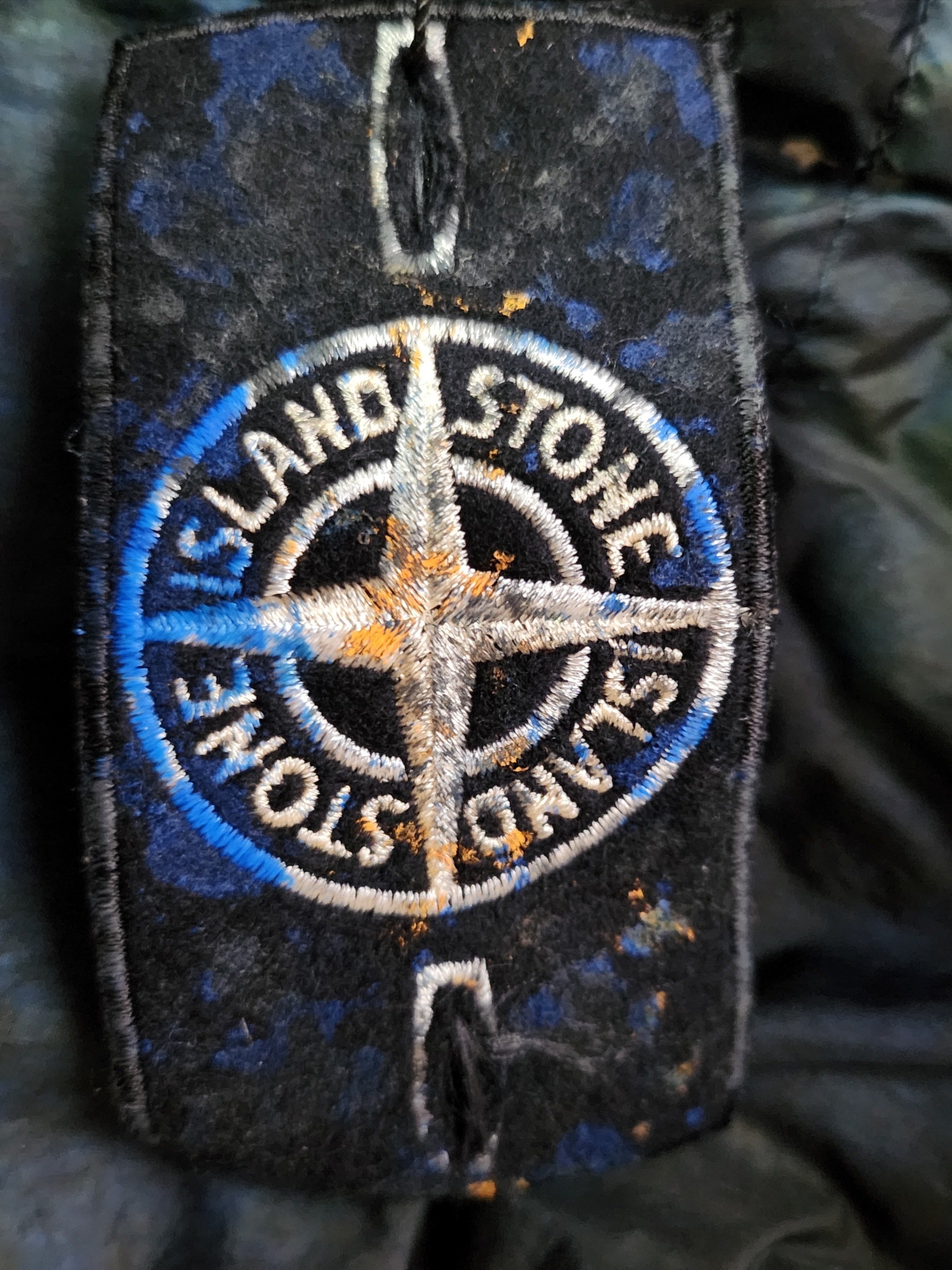 Supreme x Stone Island Painted Camo Crinkle Down Jacket Dark Teal - 20FW 착용 스타일 - 3