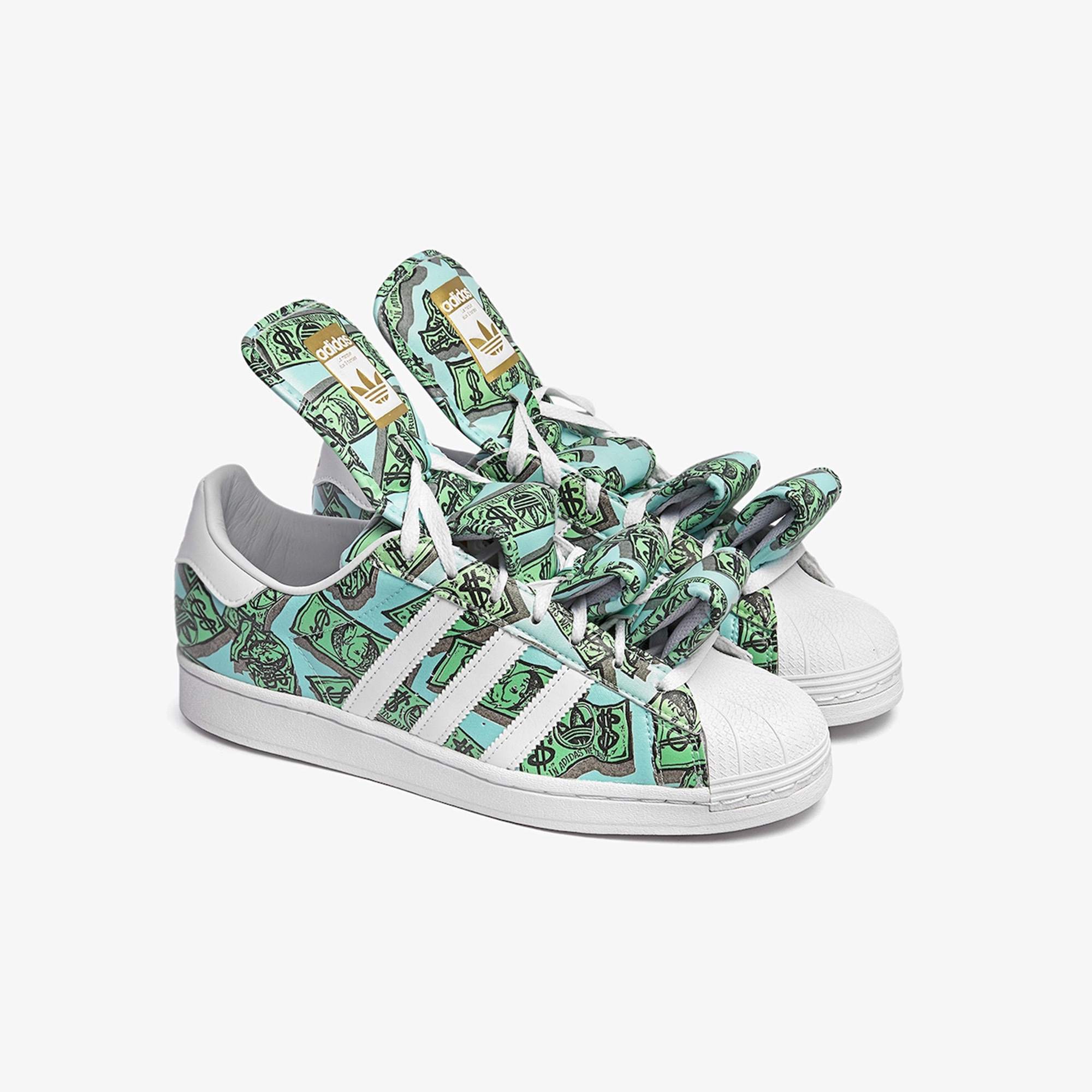 Adidas x Jeremy Scott Superstar Money Print 착용 스타일 - 2