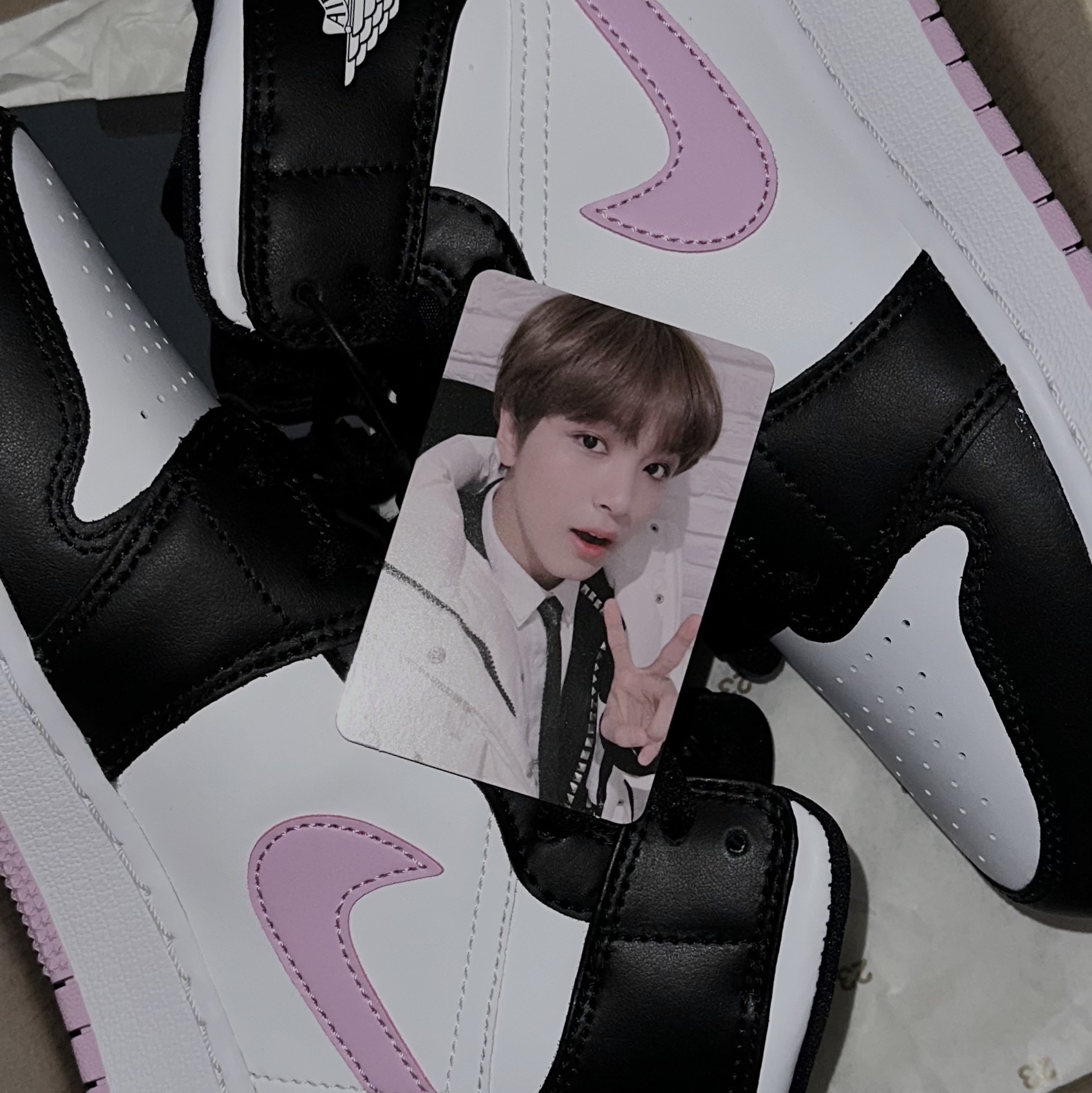 (GS) Jordan 1 Mid Light Arctic Pink 착용 스타일