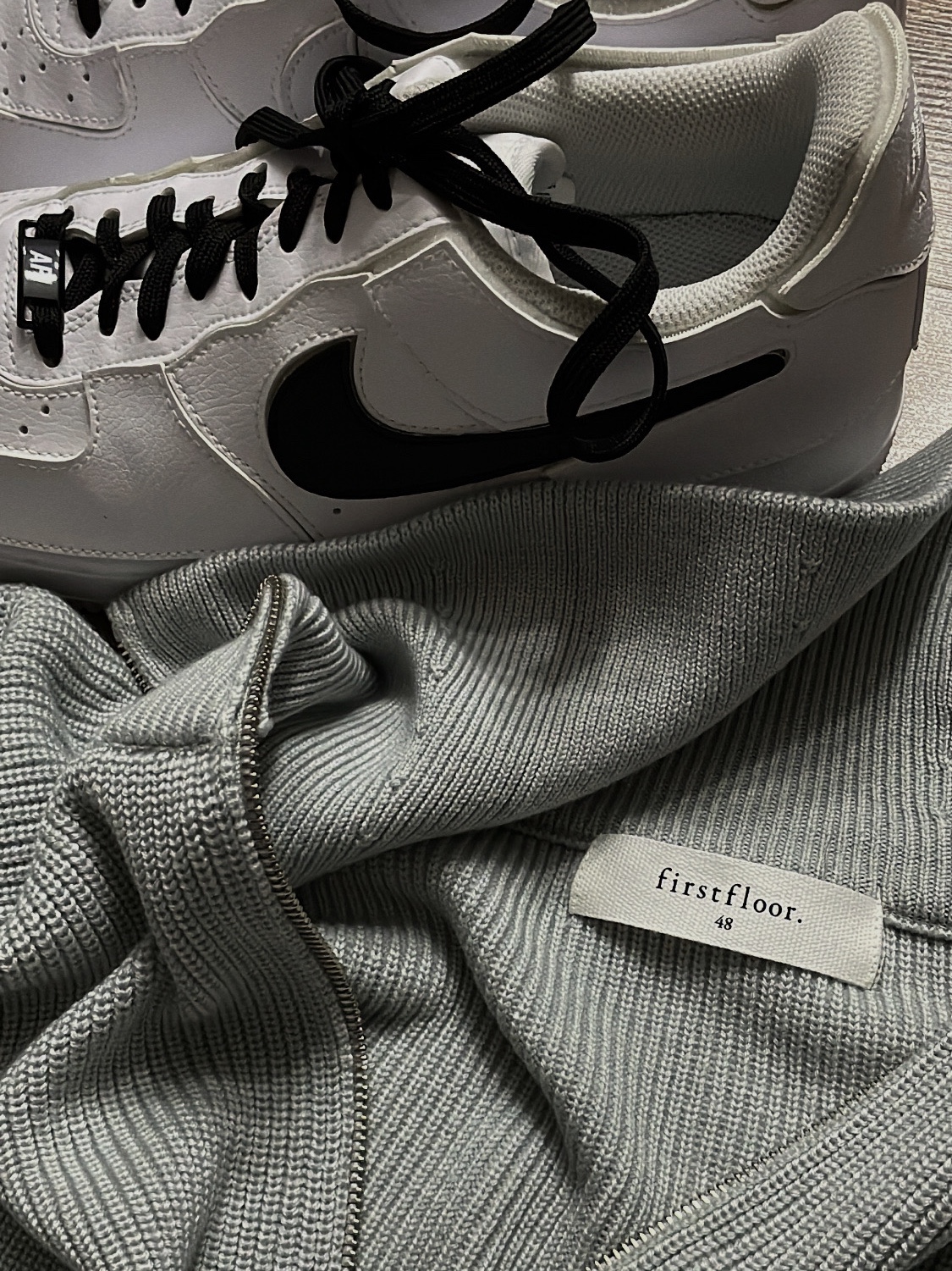 Nike x Comme des Garcons Homme Plus Air Max Sunder SP White Black, Nike Air Force 1/1 Triple White 착용 스타일 - 2