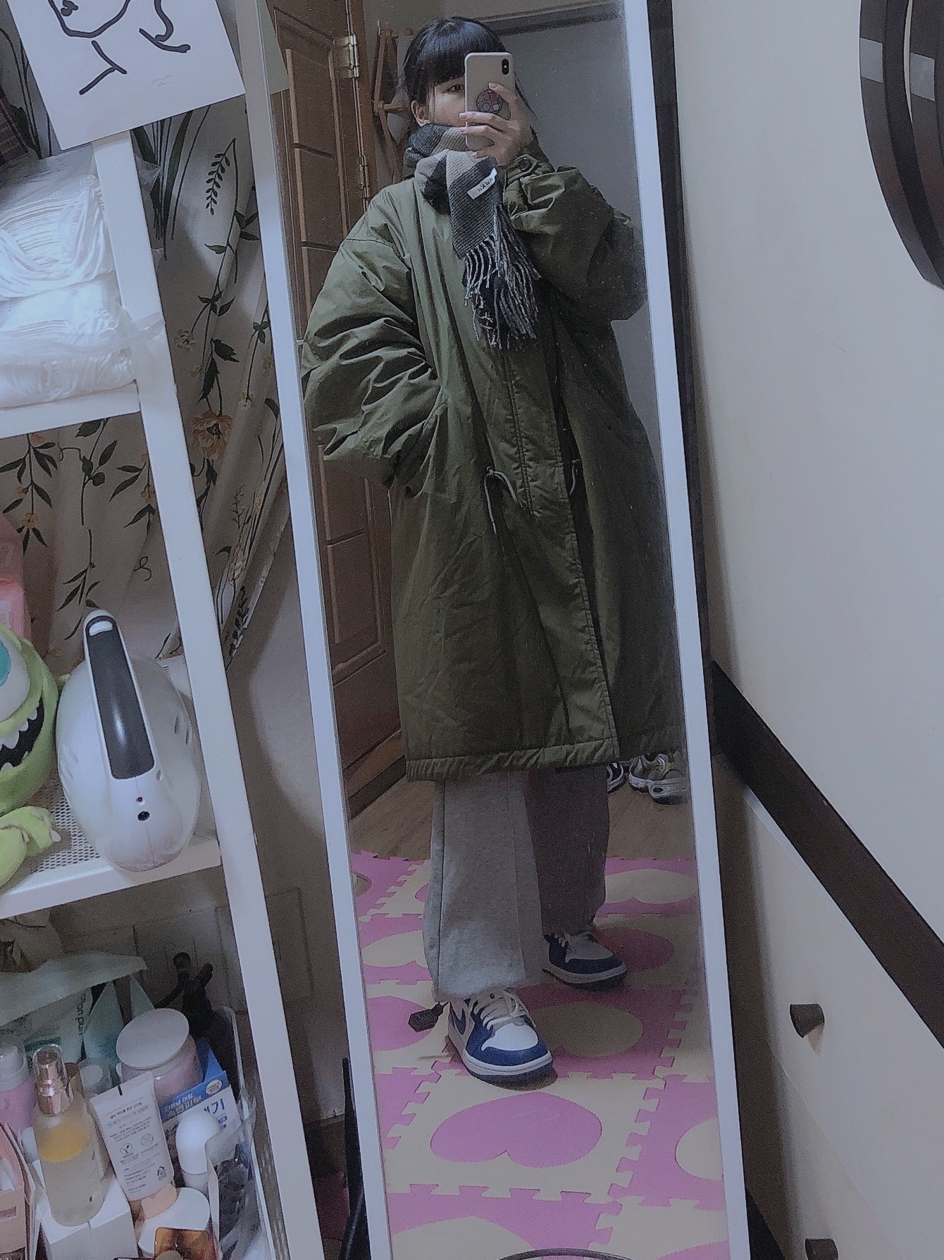 (W) Jordan 1 Low White Dark Marina Blue 착용 스타일 - 2