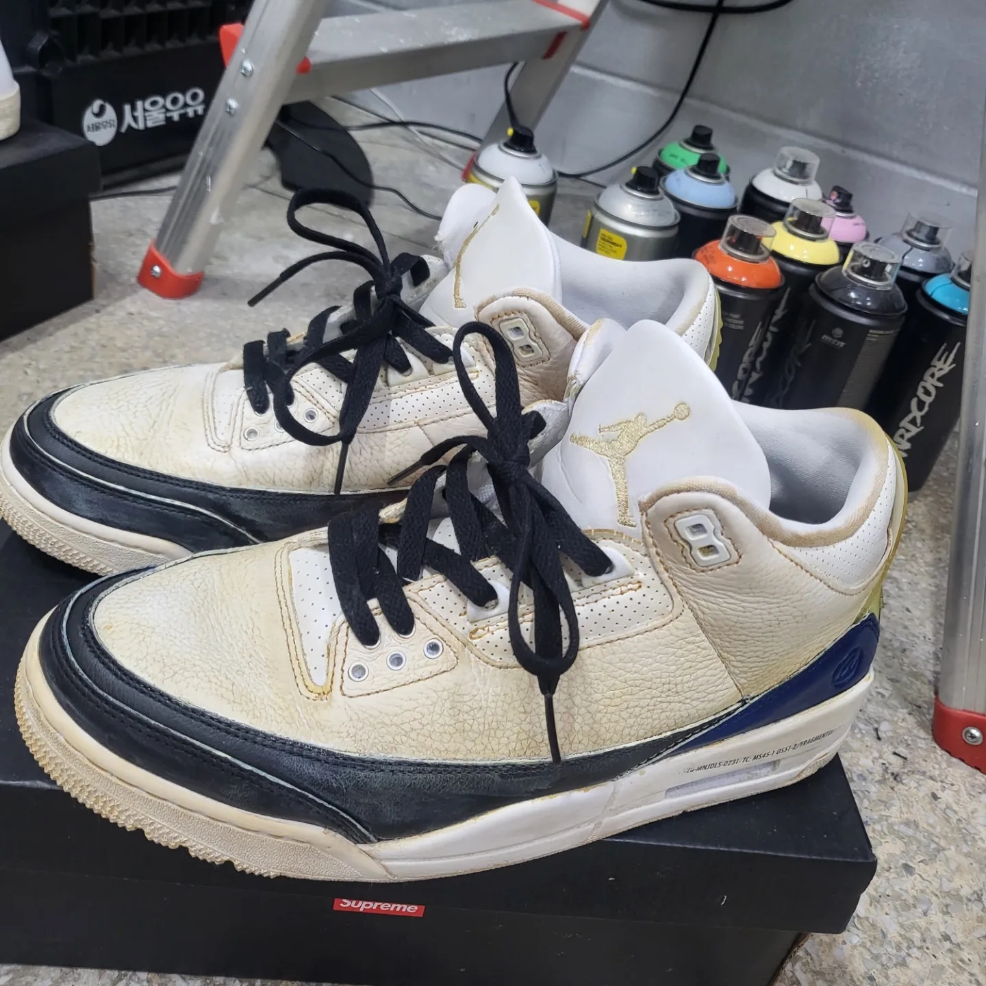 Jordan 3 x Fragment Retro SP White Black 착용 스타일 - 1