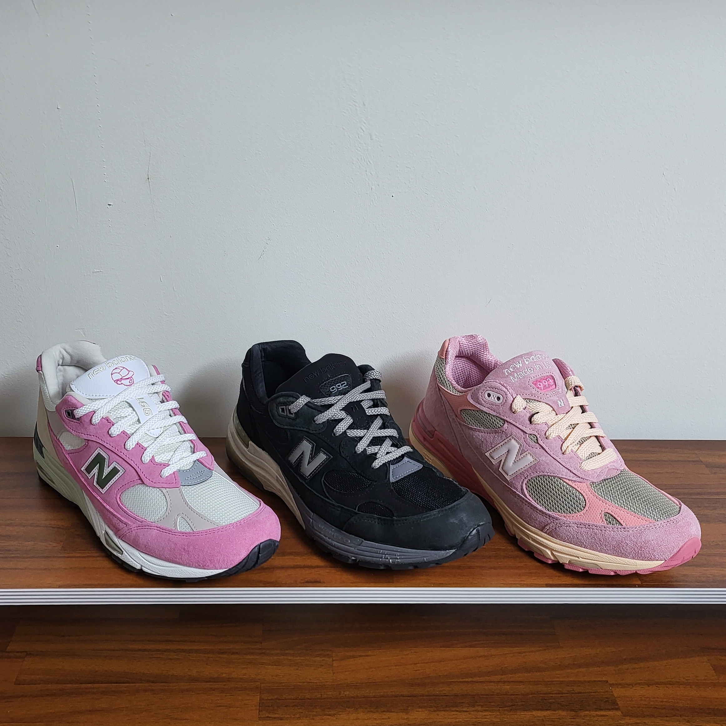 New Balance 992 Made in USA Black Grey, New Balance x Joe Freshgoods 993 Made in USA Powder Pink 착용 스타일 - 2
