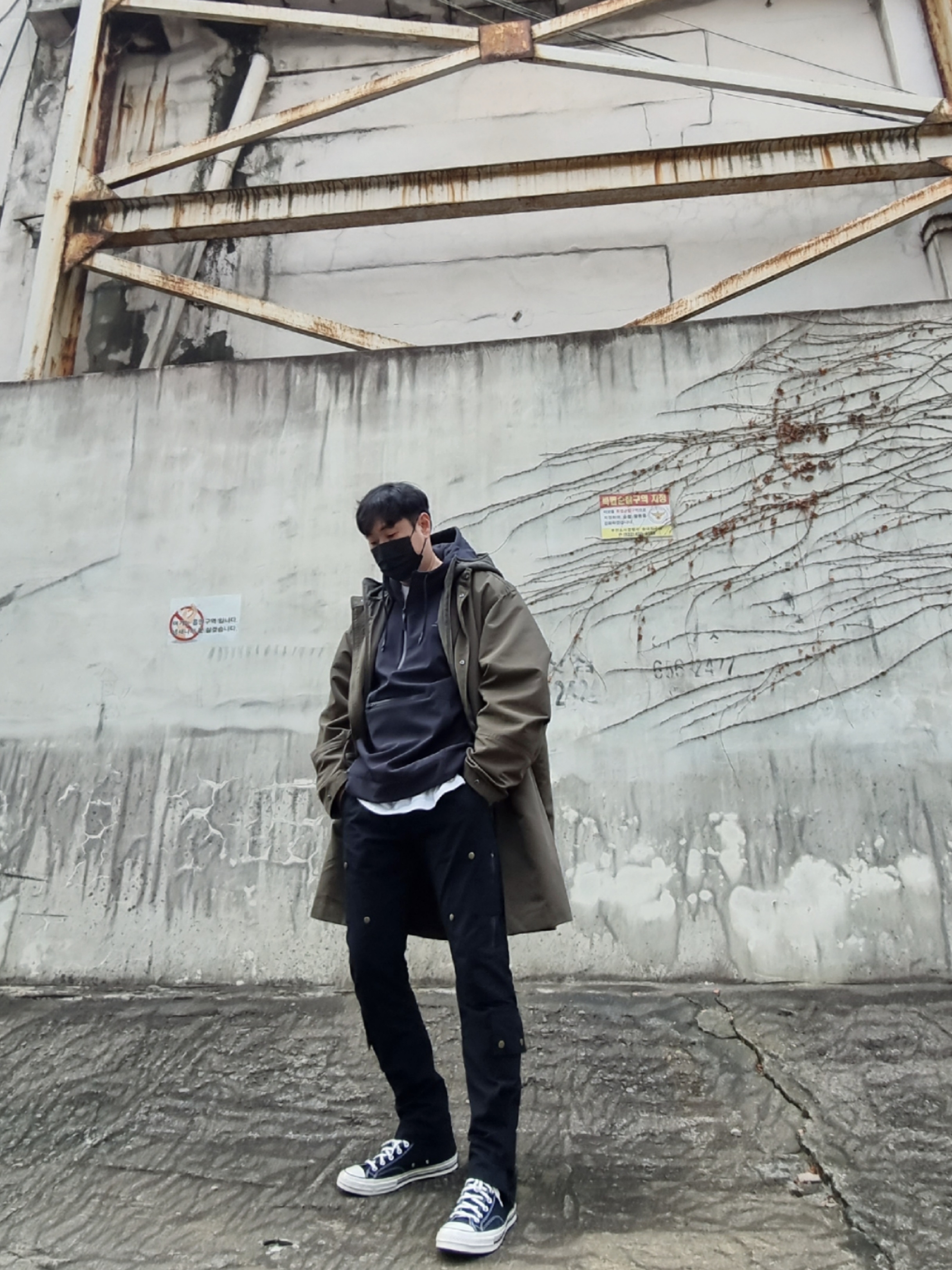 Converse Chuck 70 Hi Black 착용 스타일 - 1