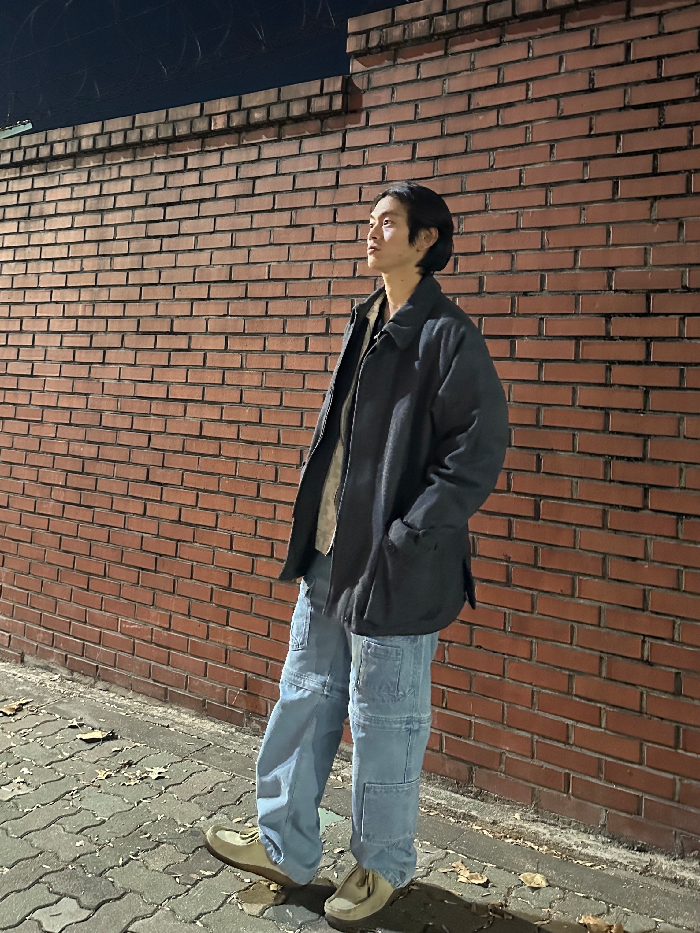 Supreme Zip-Off Utility Pants Denim - 21FW, Supreme Tonal Checkerboard Small Box Sweater Black - 21SS 착용 스타일 - 1