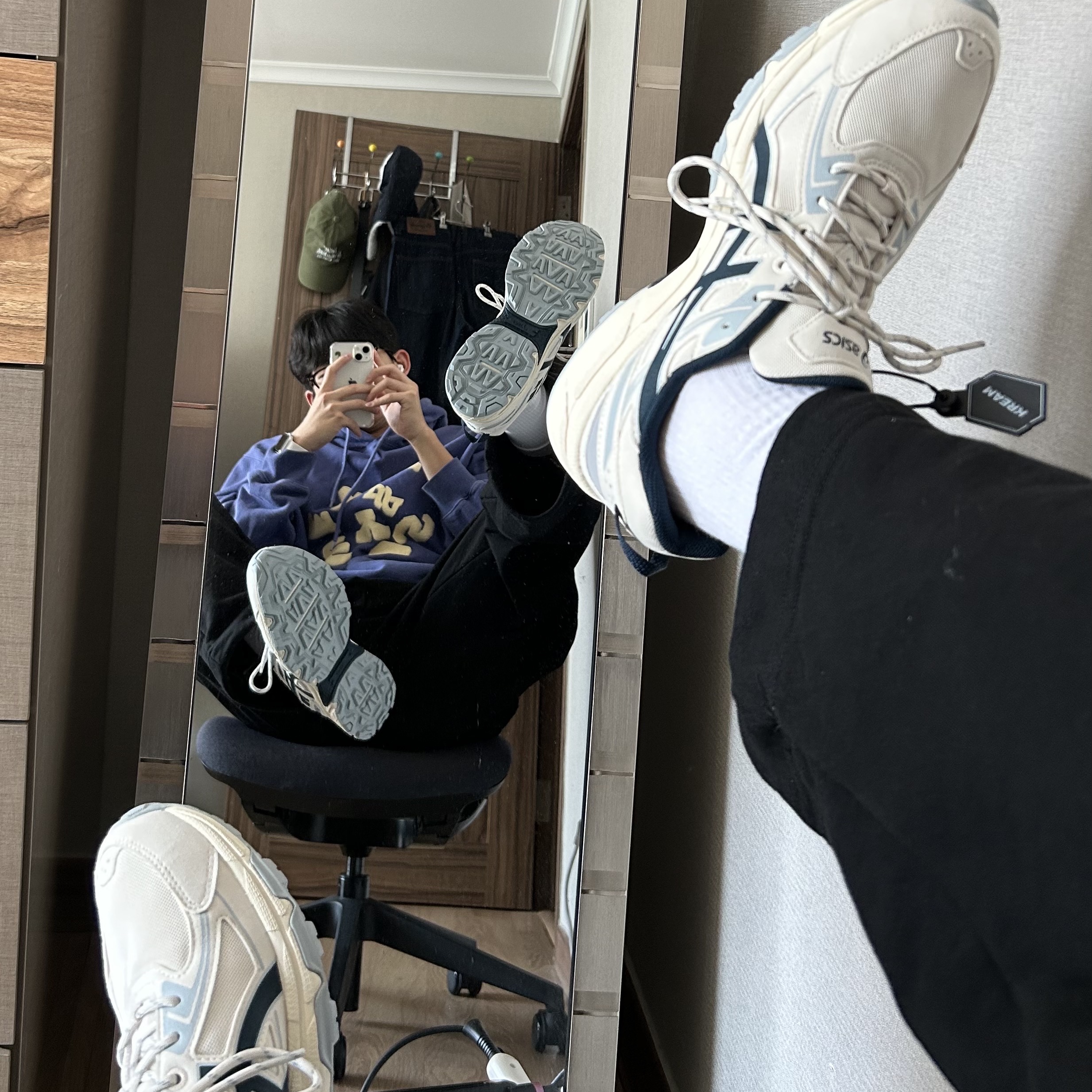 Asics Gel-Venture 6 SPS Birch French Blue 착용 스타일