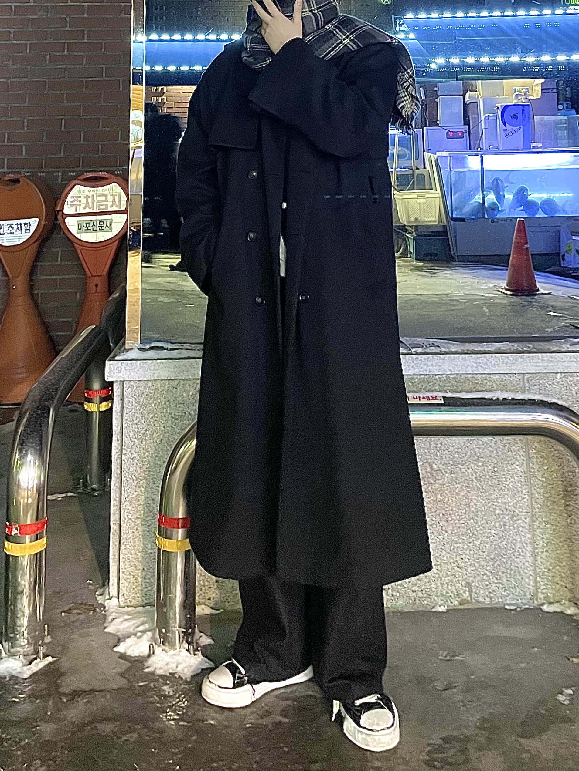 Maison Mihara Yasuhiro Peterson OG Sole Canvas Low Sneakers Black 착용 스타일