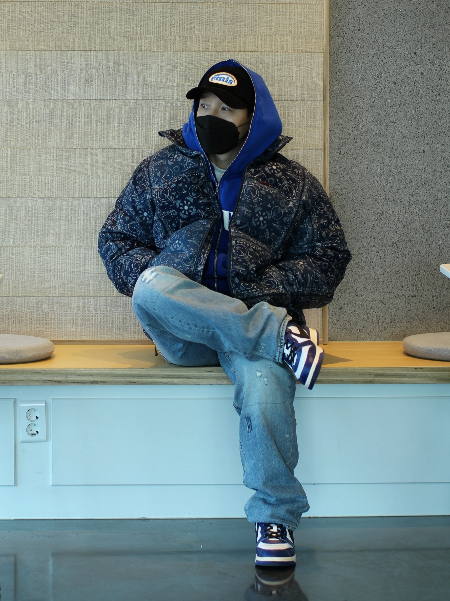 Nike x Ambush Dunk High Deep Royal Blue 착용 스타일 - 4