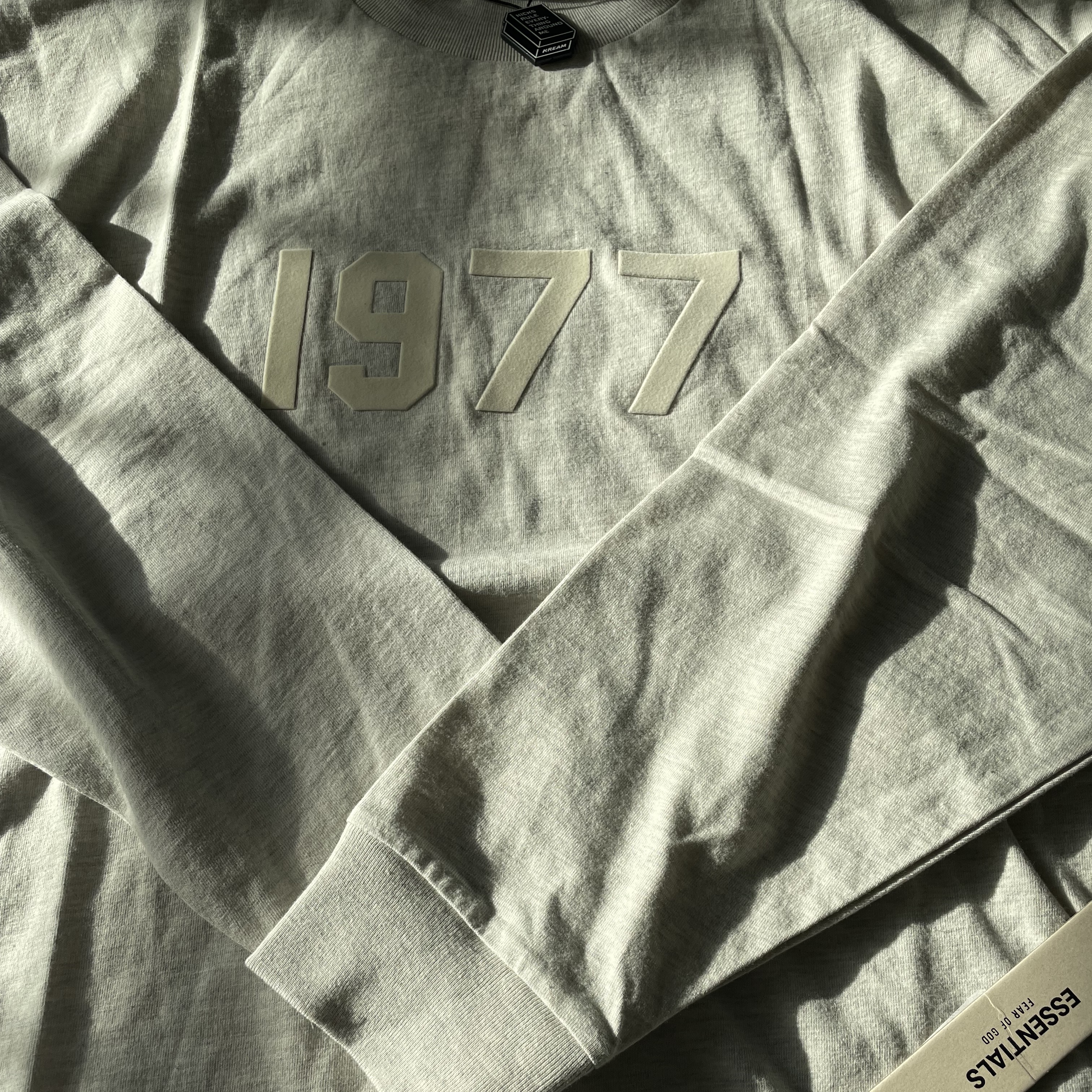Essentials 1977 Long Sleeve T-Shirt Light Oatmeal - 22SS 착용 스타일