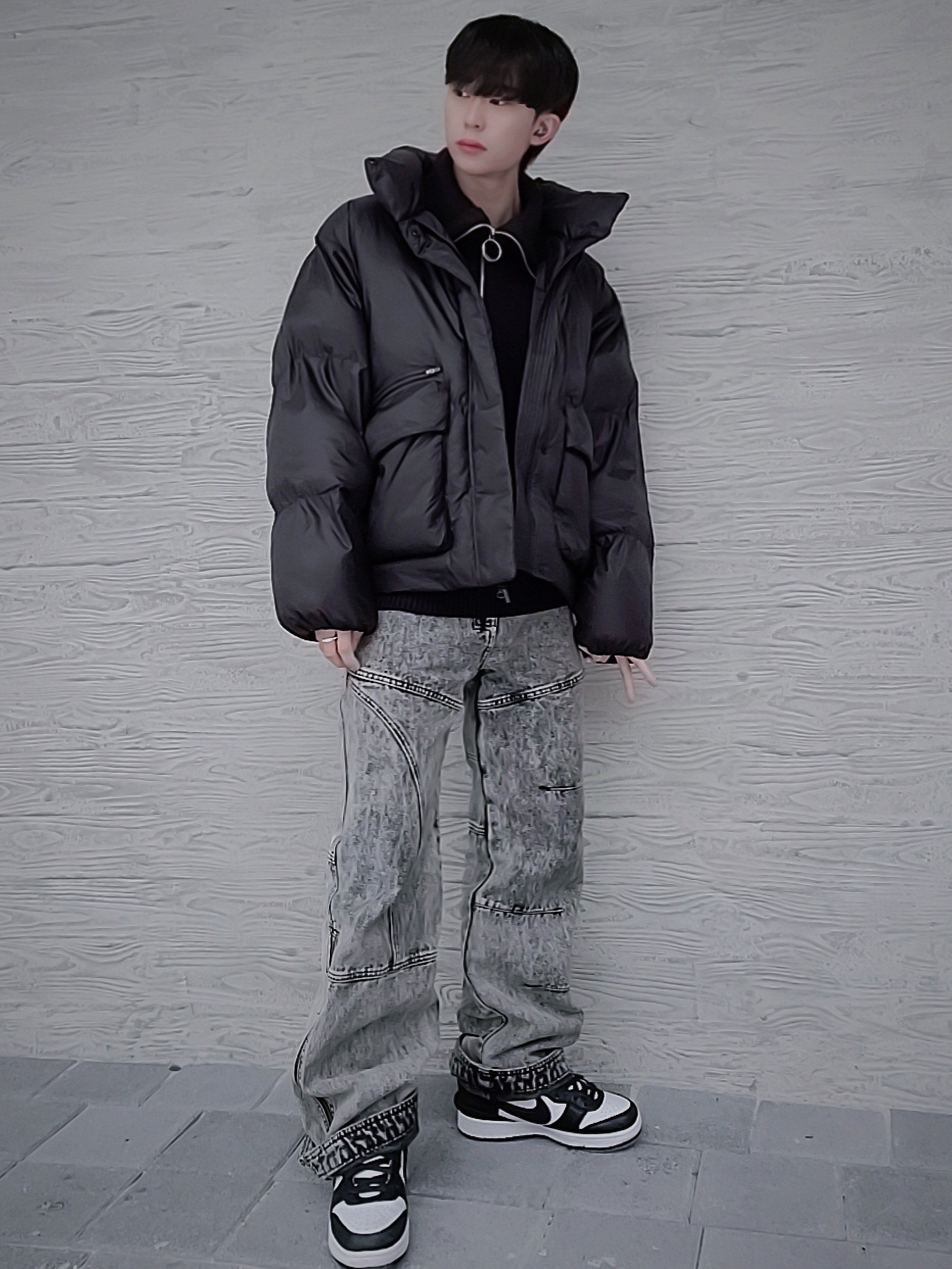 Nike x Ambush Dunk High Black 착용 스타일 - 2