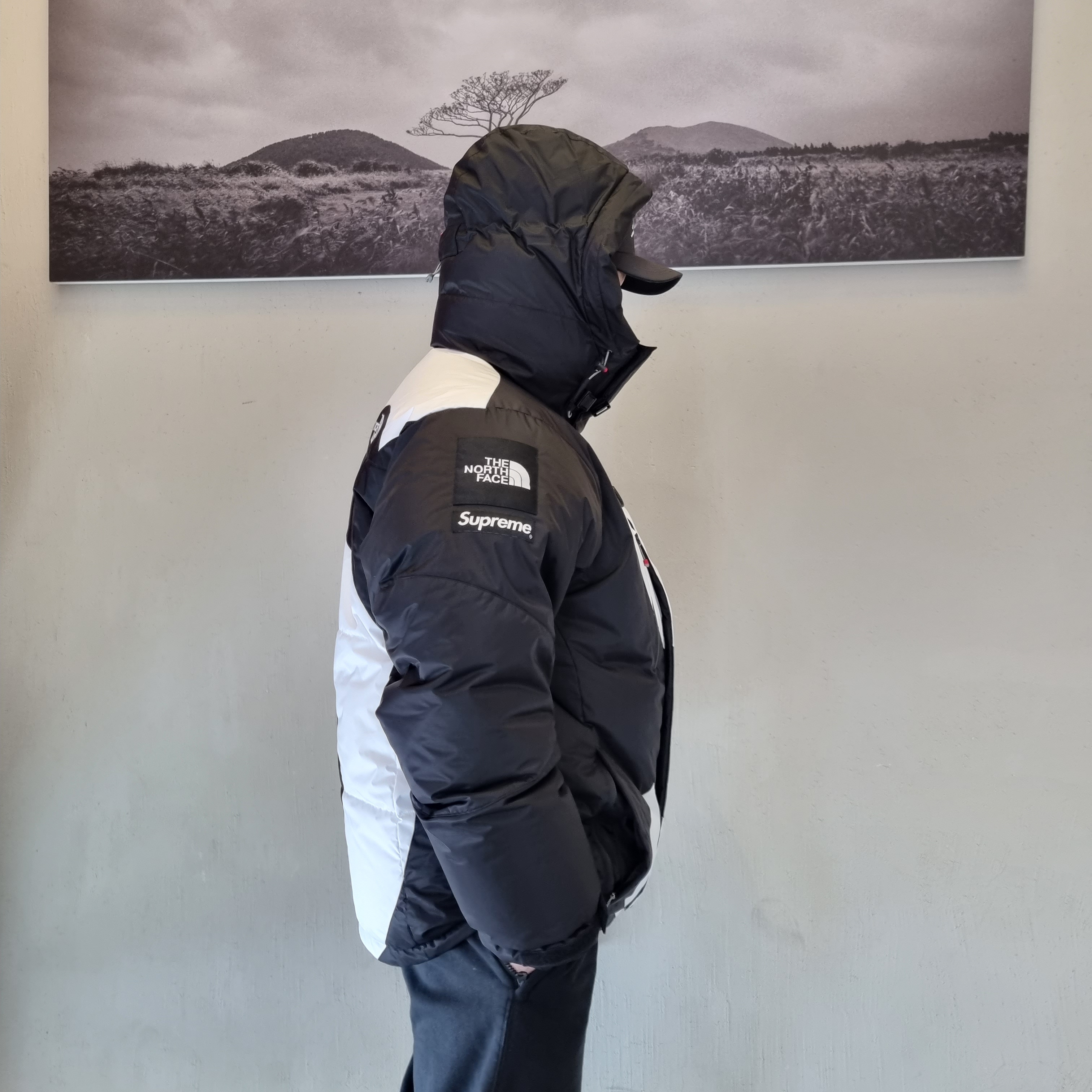 Supreme x The North Face S Logo Summit Series Himalayan Parka Black - 20FW, Nike x Stussy NRG RA Washed Pullover Hoodie Black (DN4028-010) 착용 스타일 - 3