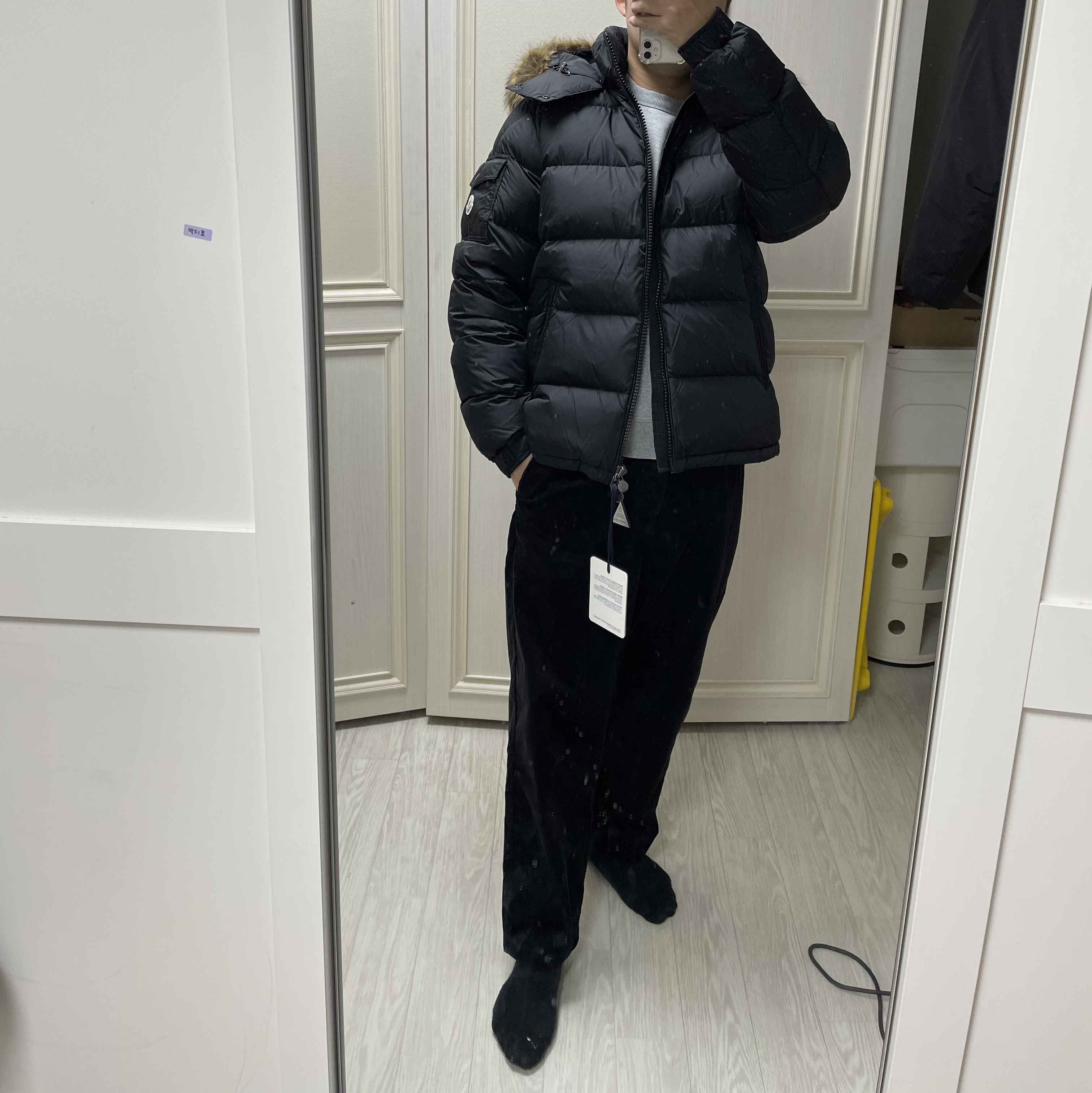 Moncler Mayaf Short Down Jacket Black - 22FW 착용 스타일