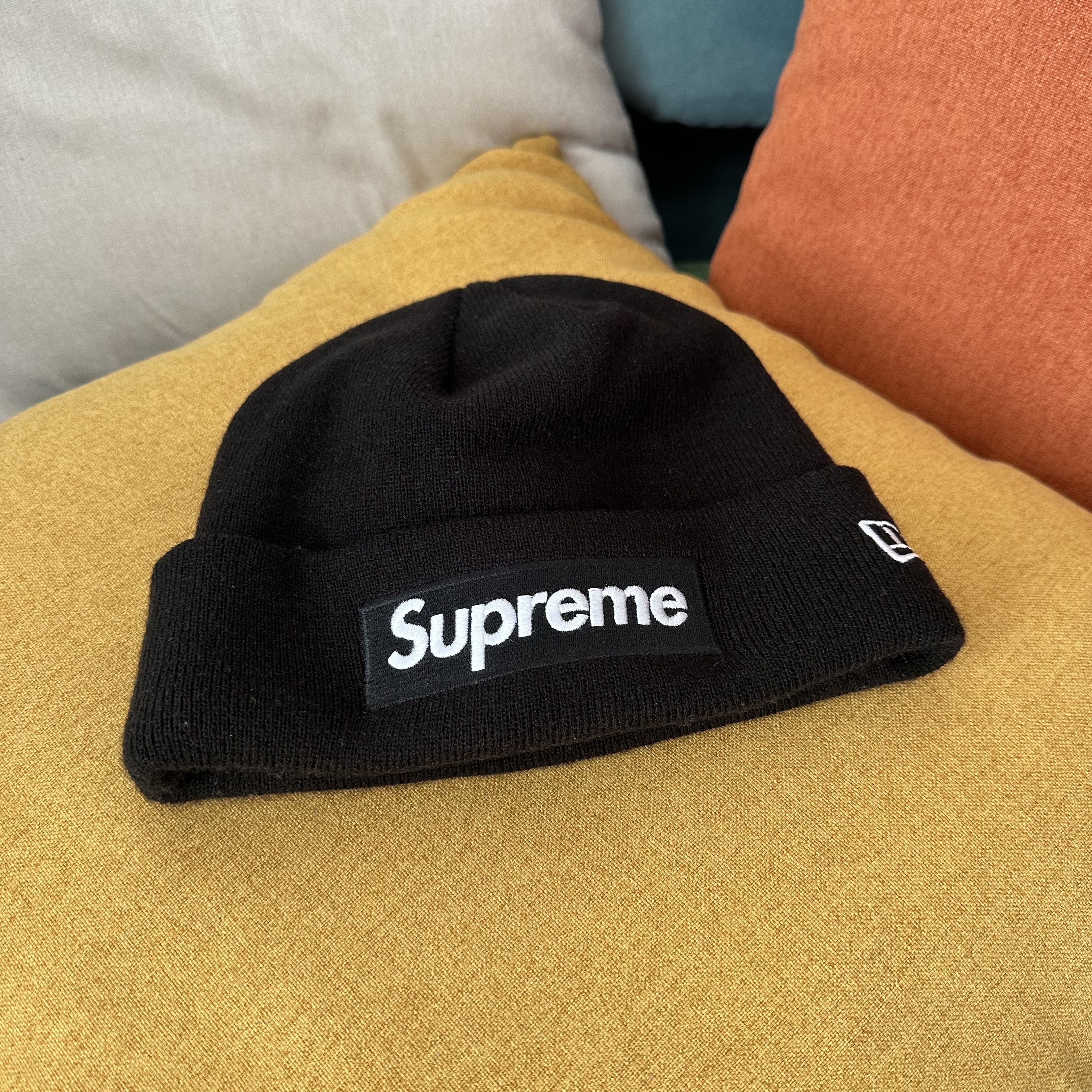 Supreme New Era Box Logo Beanie Black - 21FW 착용 스타일 - 1