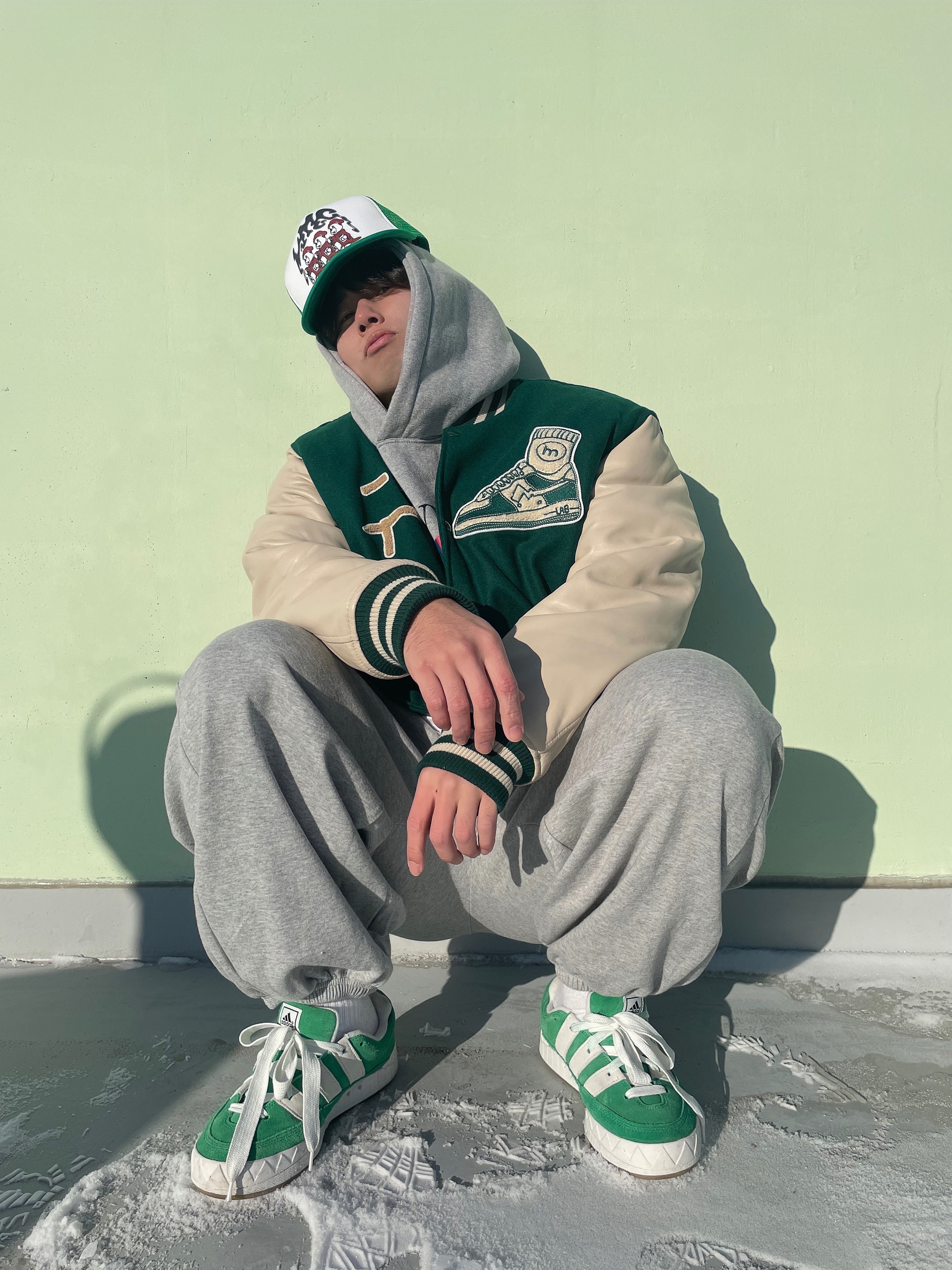 Adidas Adimatic Green 착용 스타일 - 3