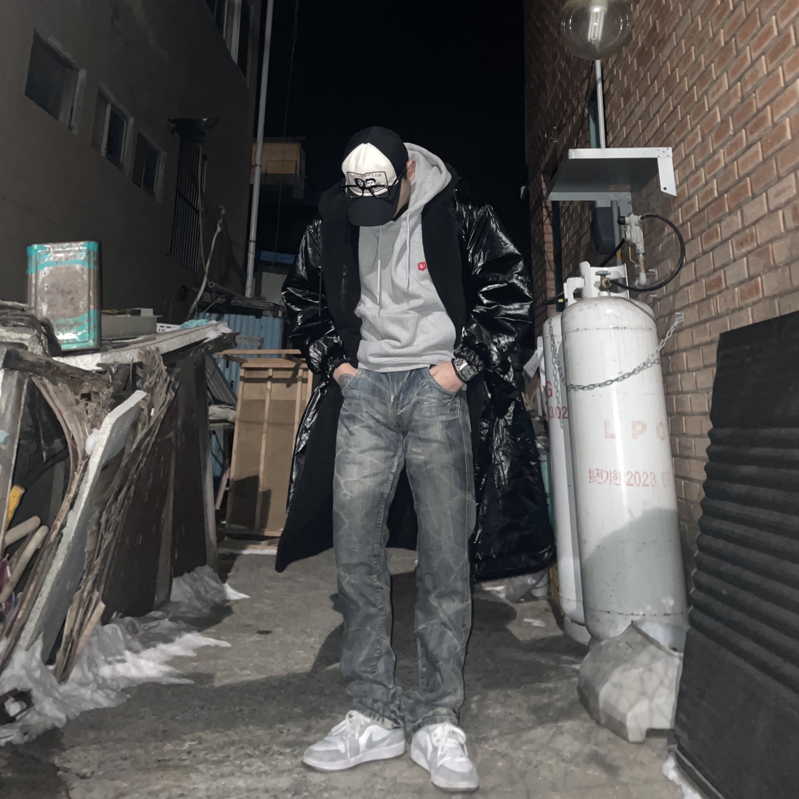 (W) Jordan 1 Low White Wolf Grey 착용 스타일