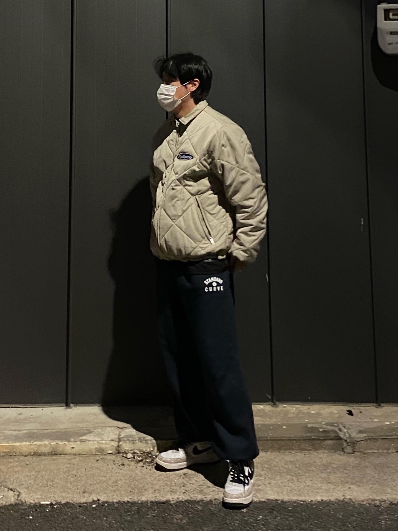 Palace Collared Puffa Stone - 21FW, Nike Air Force 1 Low Retro Cocoa Snake 2018 착용 스타일 - 2