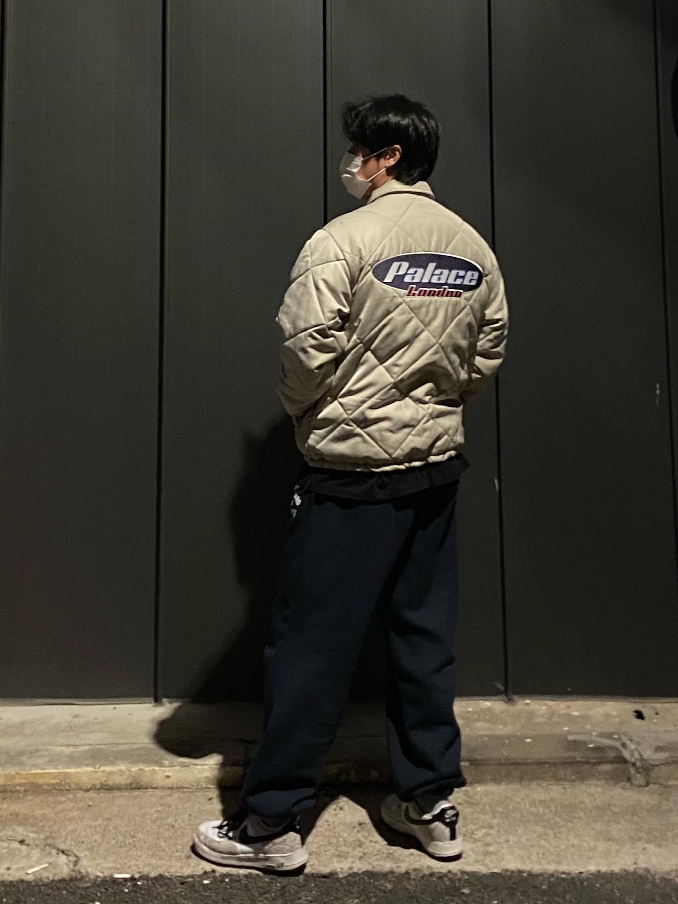 Palace Collared Puffa Stone - 21FW, Nike Air Force 1 Low Retro Cocoa Snake 2018 착용 스타일 - 4