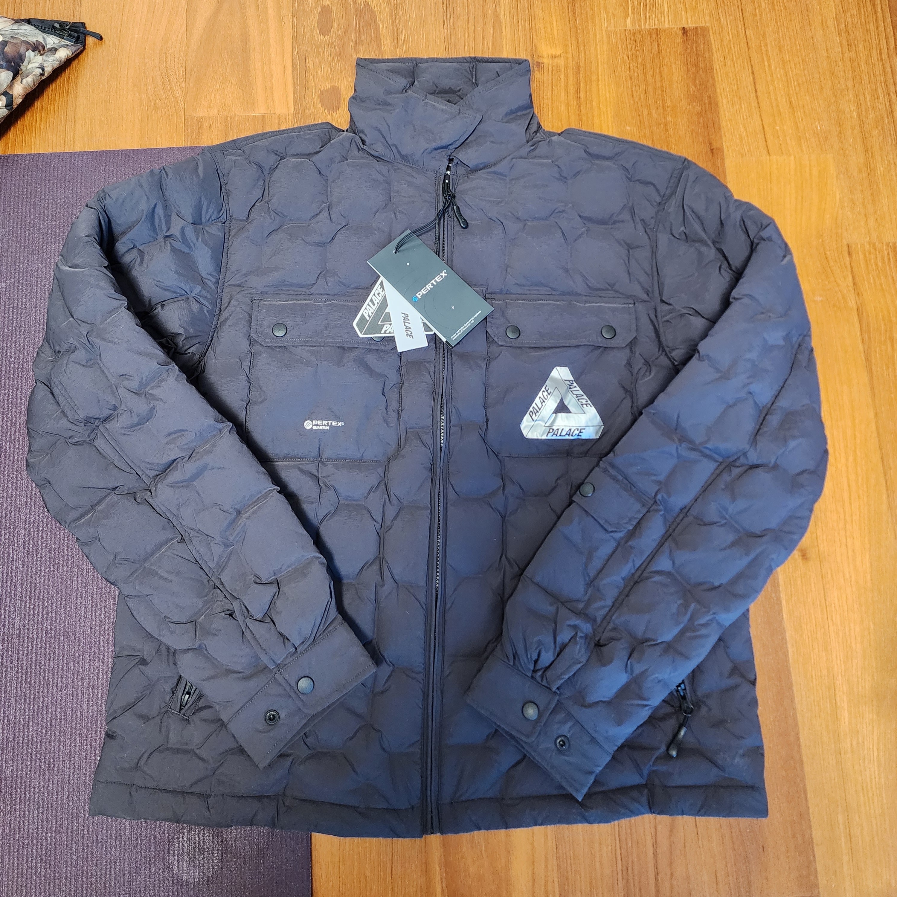 Palace Pertex Work Down Jacket Black - 22FW 착용 스타일 - 1