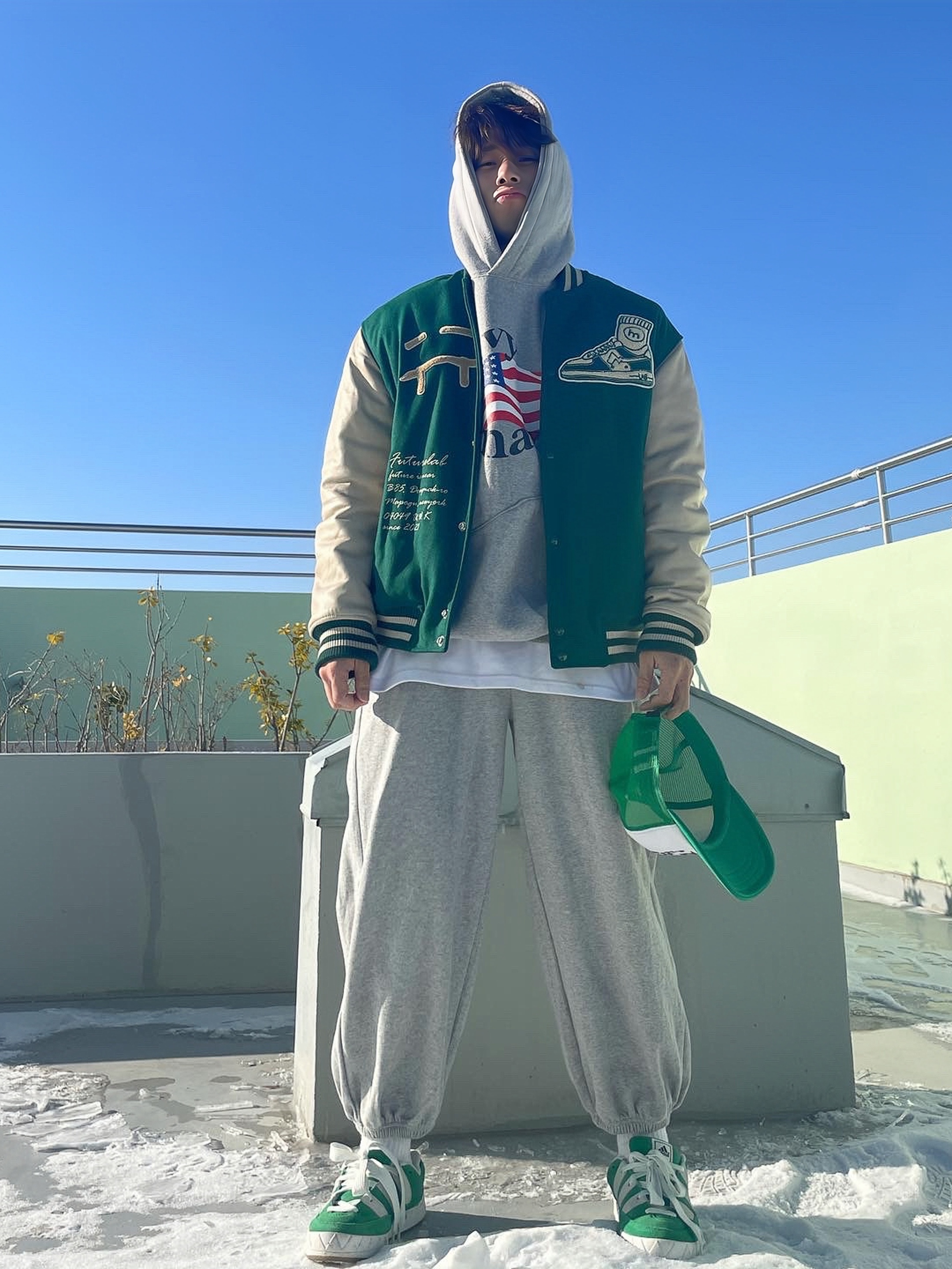 Adidas Adimatic Green 착용 스타일 - 4