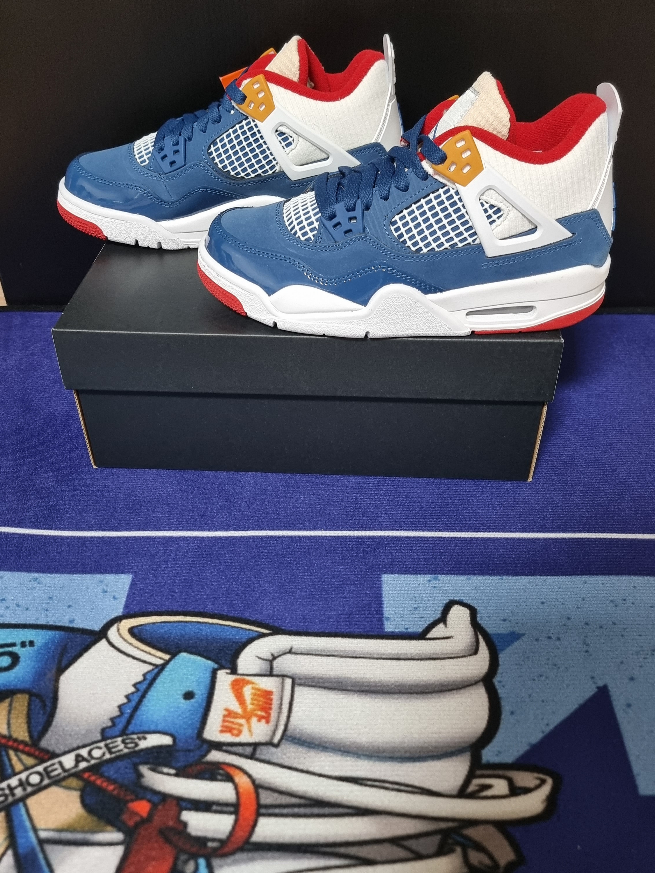 (GS) Jordan 4 Retro French Blue 착용 스타일 - 2