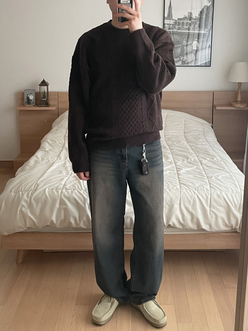 Clarks Wallabee Maple Suede 착용 스타일 - 2