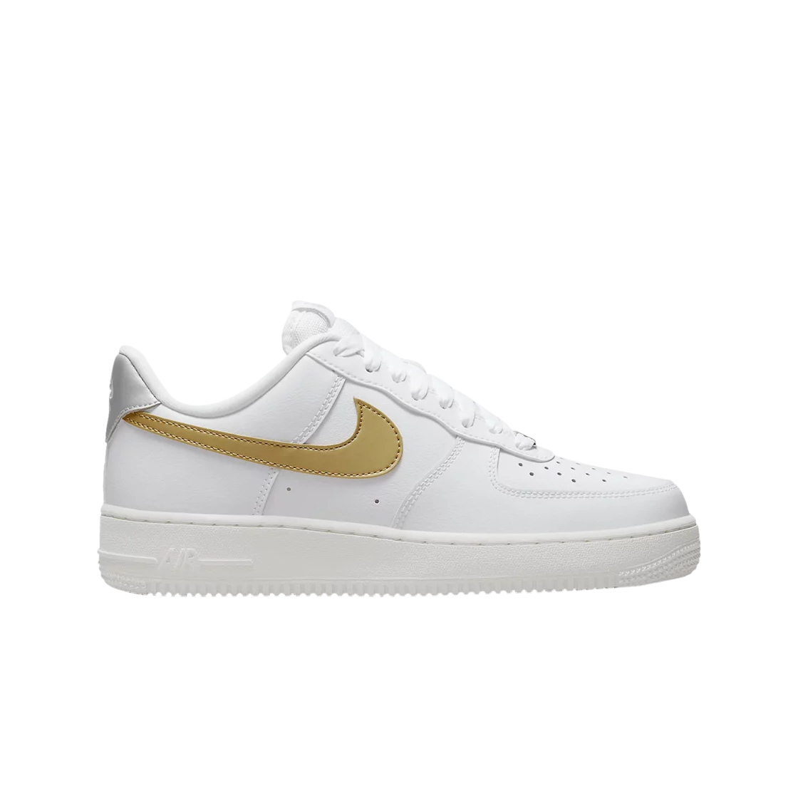 (W) 나이키 에어포스 1 '07 화이트 메탈릭 골드((W) Nike Air Force 1 '07 White Metallic Gold)