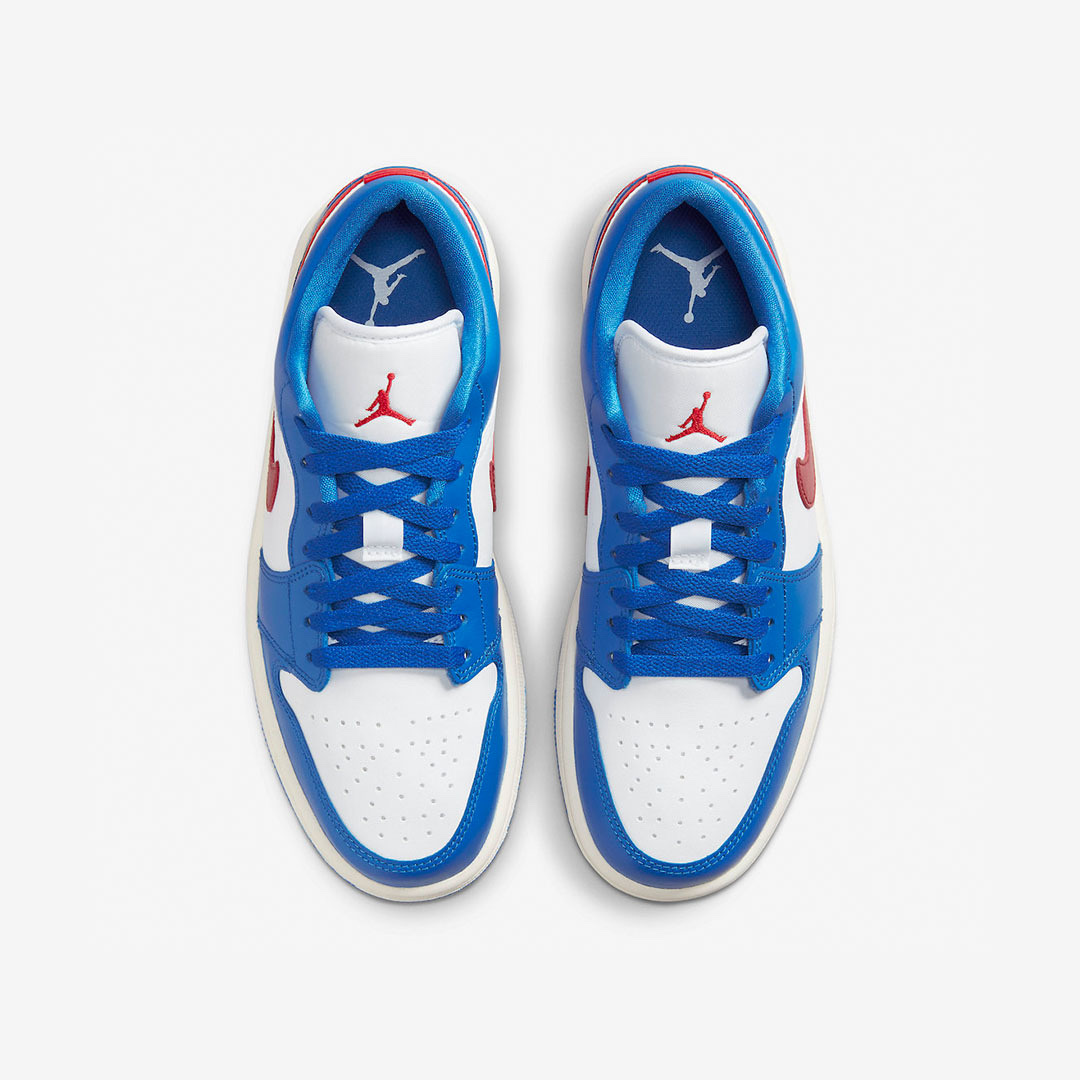(W) Jordan 1 Low White Dark Marina Blue, Jordan 1 Low Golf Wolf Grey 착용 스타일 - 4