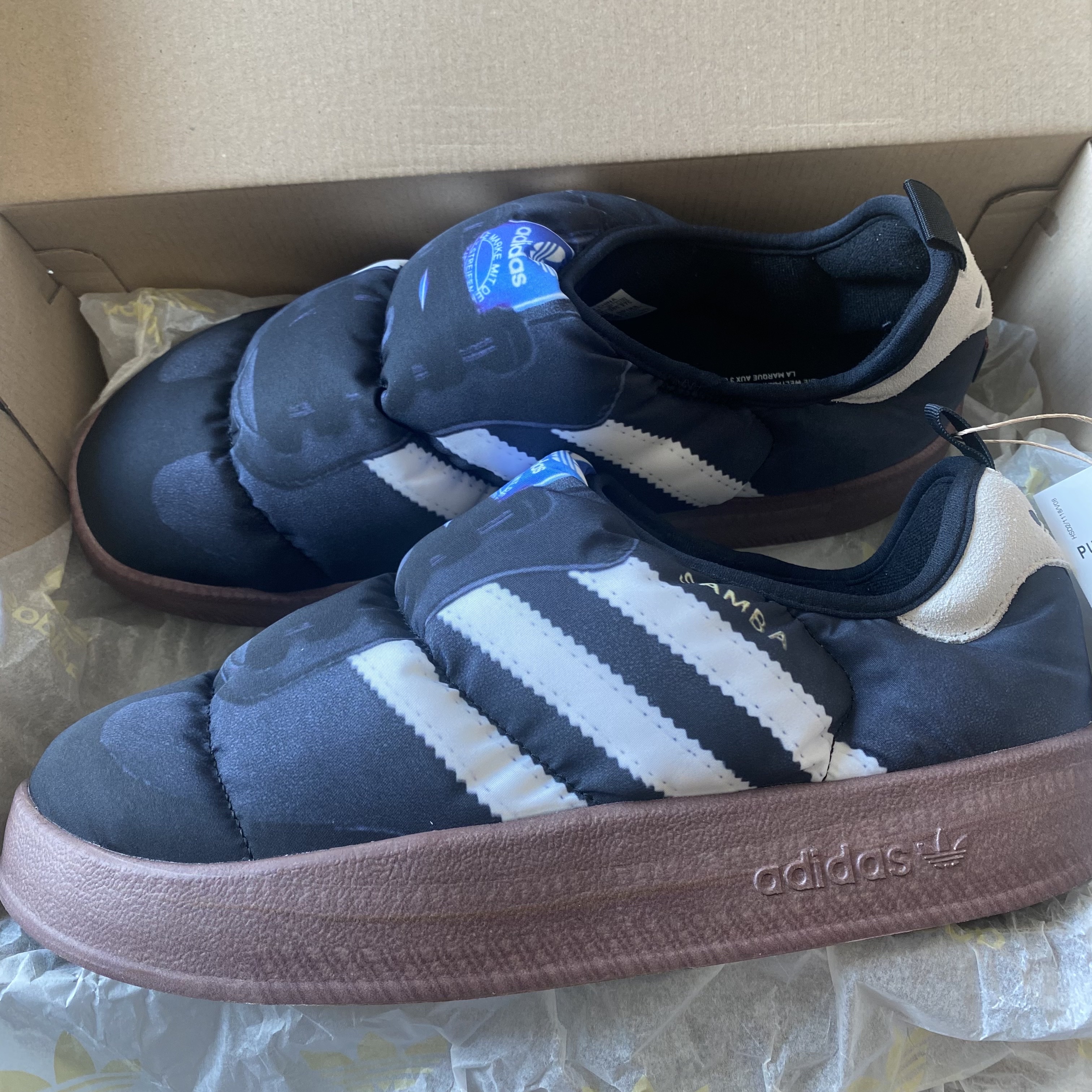 Adidas Puffylette Samba Core Black 착용 스타일